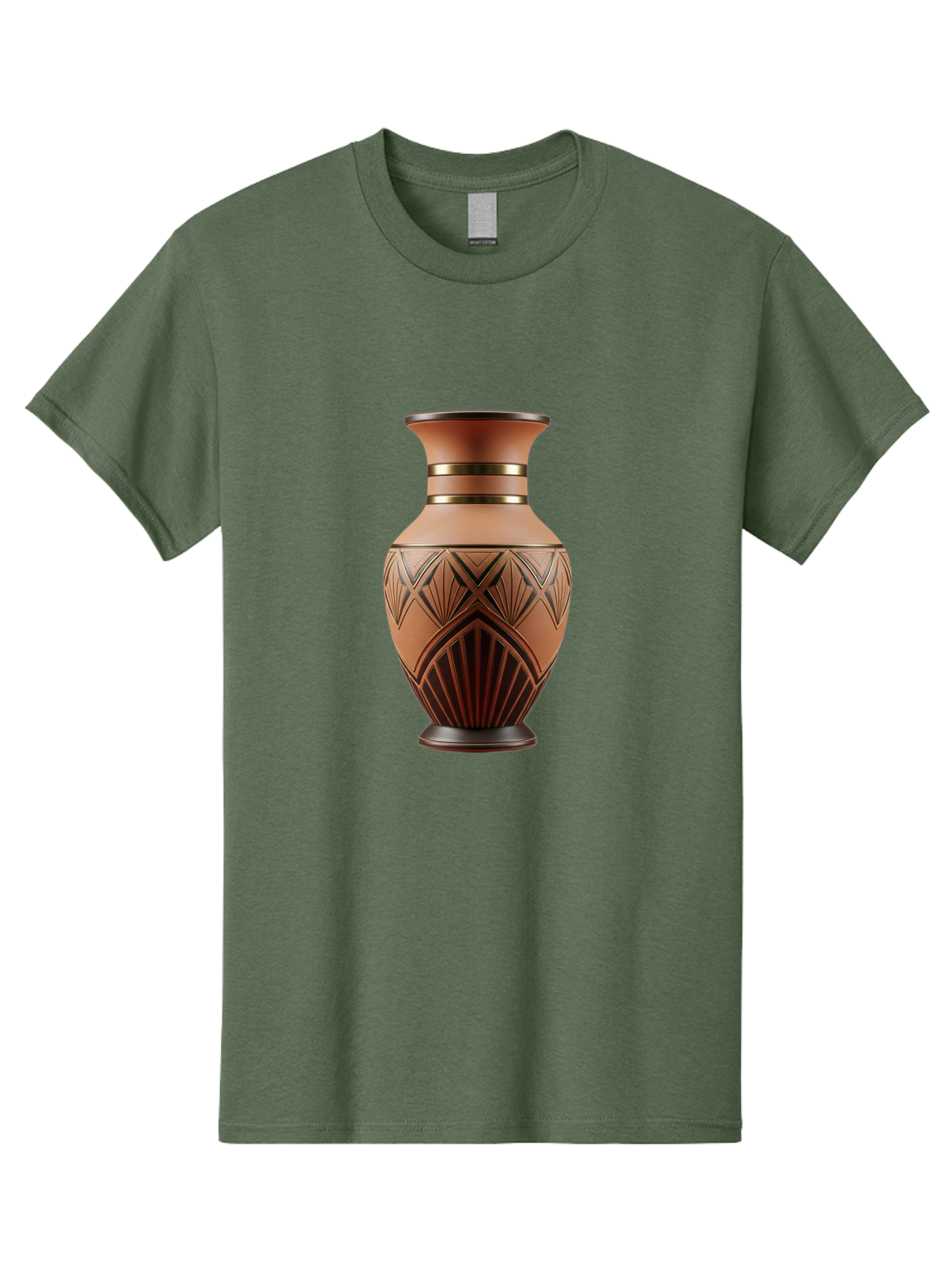 Art-Deco-Vase Men'S Graphic Tee, 100% Cotton, Comfortable Casual Summer Wear, Machine Washable, Copper Vase, Antique Vase, Decorative Vase, Geometric Patterns, Ornate Design, Vintage Decor, Luxury Home Decor, Elegant Interior Design, Baa139 5