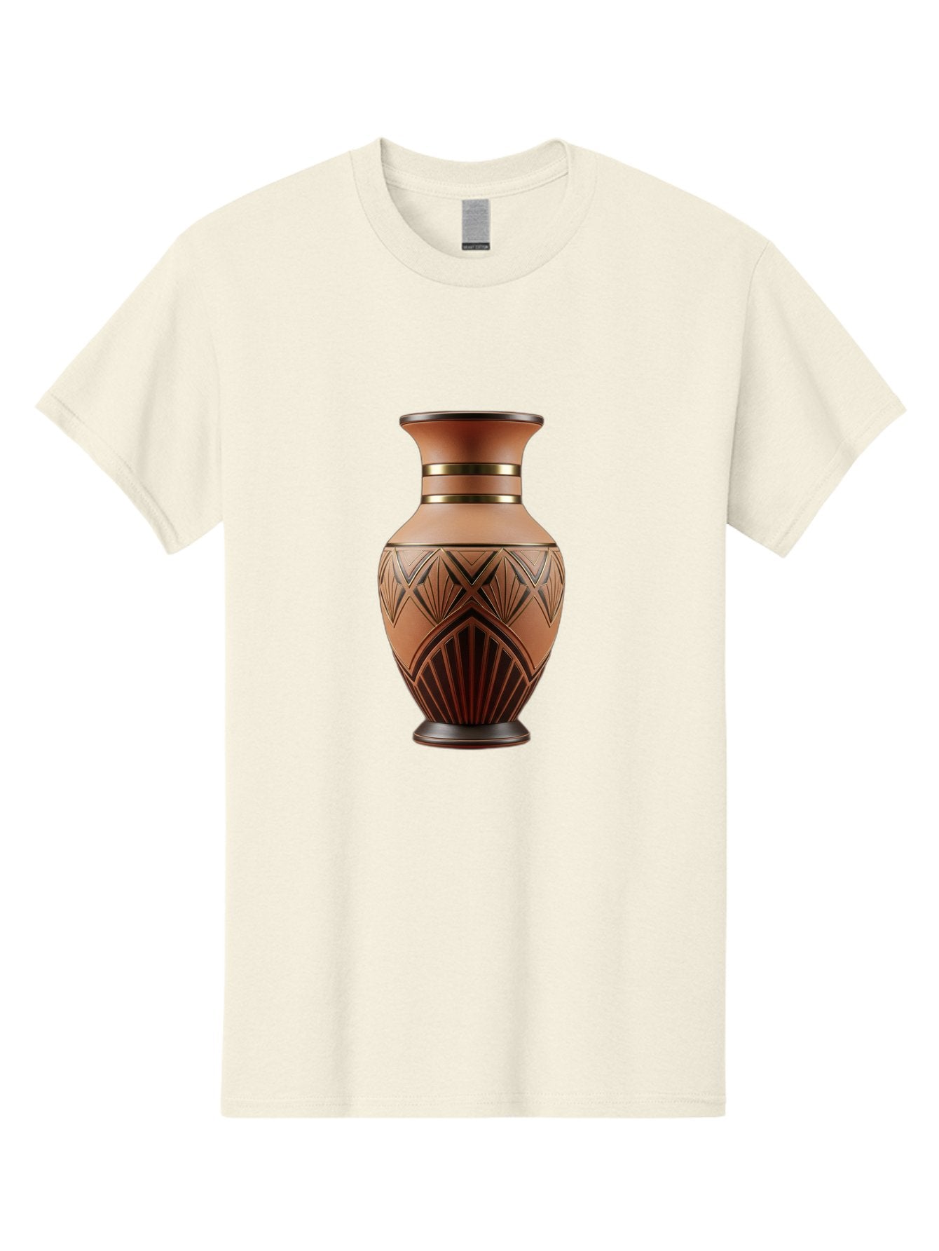 Art-Deco-Vase Men'S Graphic Tee, 100% Cotton, Comfortable Casual Summer Wear, Machine Washable, Copper Vase, Antique Vase, Decorative Vase, Geometric Patterns, Ornate Design, Vintage Decor, Luxury Home Decor, Elegant Interior Design, Baa139