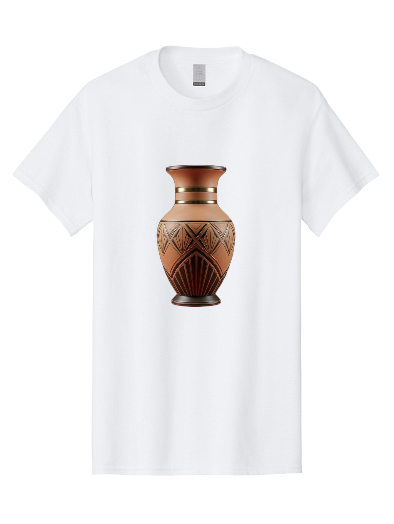 Art-Deco-Vase Men'S Graphic Tee, 100% Cotton, Comfortable Casual Summer Wear, Machine Washable, Copper Vase, Antique Vase, Decorative Vase, Geometric Patterns, Ornate Design, Vintage Decor, Luxury Home Decor, Elegant Interior Design, Baa139 9