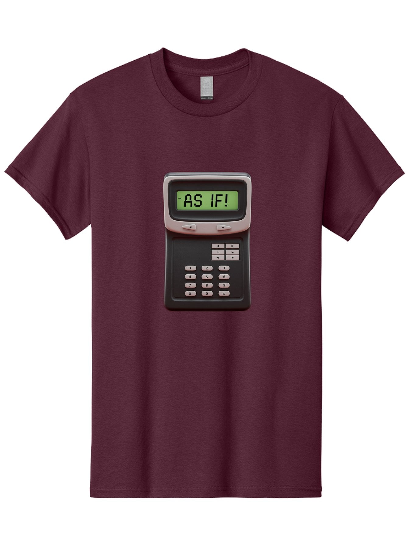 As-If-Calculator Men'S Graphic Tee, 100% Cotton, Comfortable Casual Summer Wear, Machine Washable, Vintage Calculator, Retro Tech, As If! Message, Funny Quote, Nostalgic Design, Old School Electronics, Humor, Sass, Meme Inspiration Baa142 3