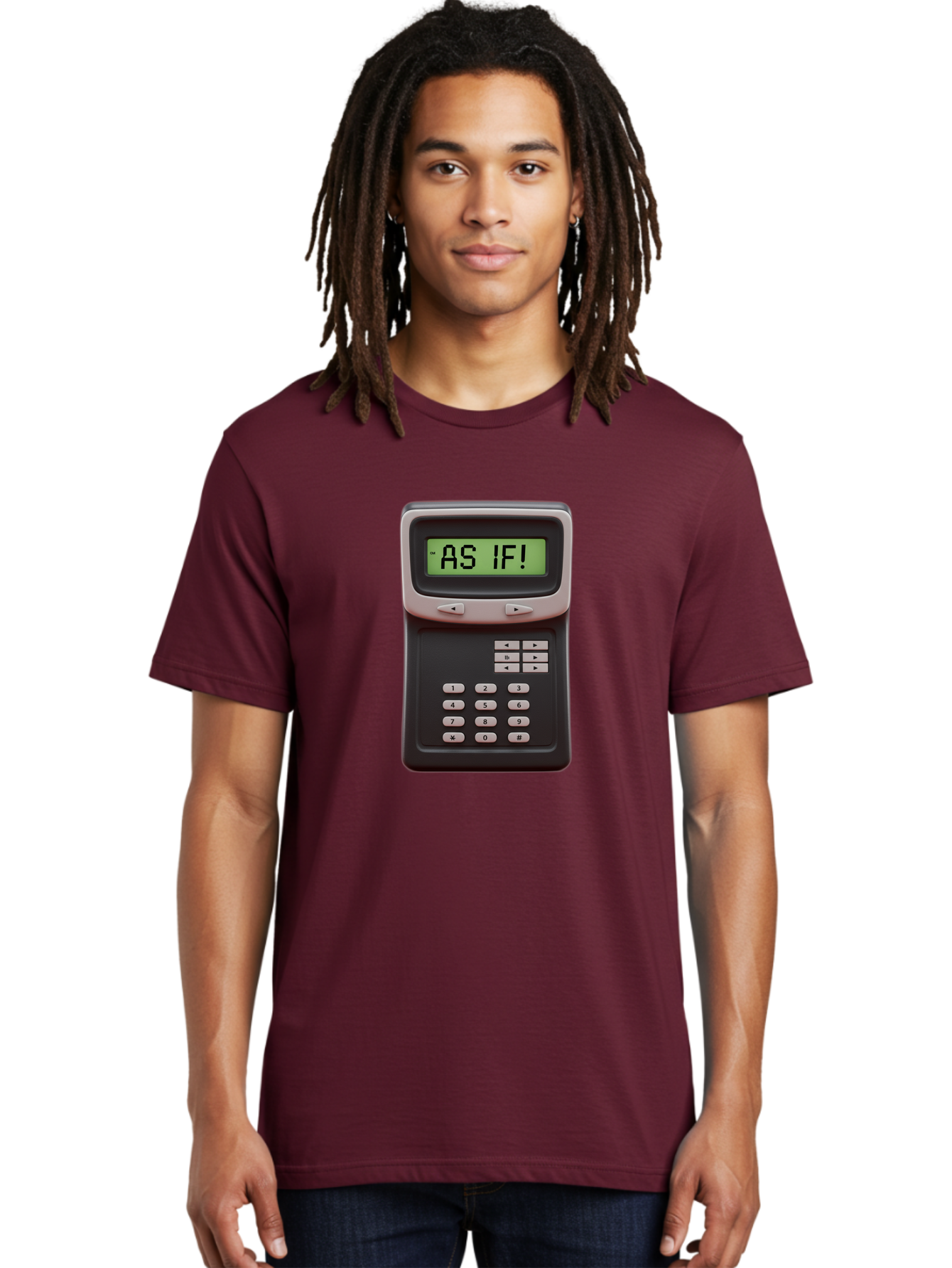 As-If-Calculator Men'S Graphic Tee, 100% Cotton, Comfortable Casual Summer Wear, Machine Washable, Vintage Calculator, Retro Tech, As If! Message, Funny Quote, Nostalgic Design, Old School Electronics, Humor, Sass, Meme Inspiration Baa142 18