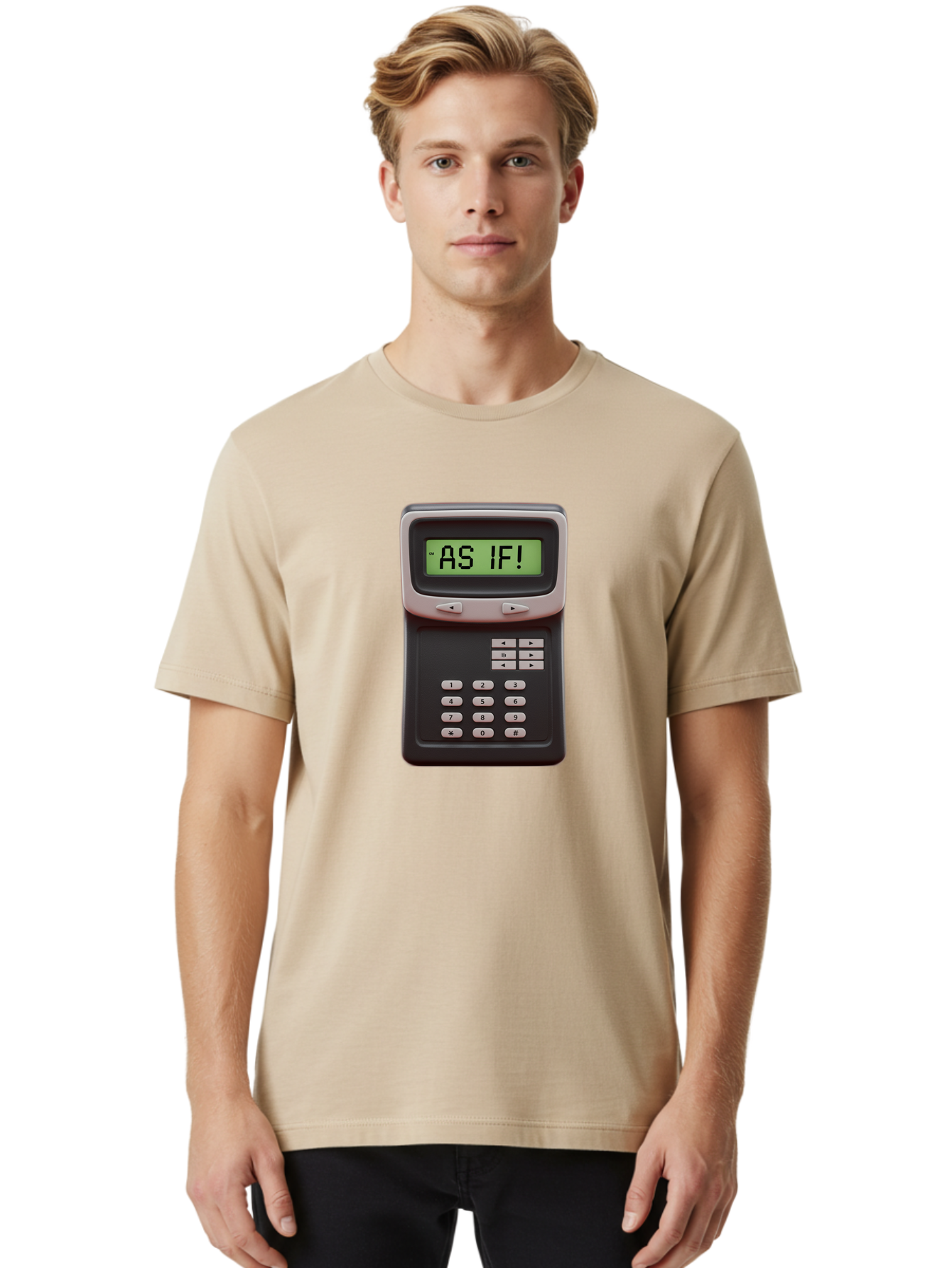 As-If-Calculator Men'S Graphic Tee, 100% Cotton, Comfortable Casual Summer Wear, Machine Washable, Vintage Calculator, Retro Tech, As If! Message, Funny Quote, Nostalgic Design, Old School Electronics, Humor, Sass, Meme Inspiration Baa142 28