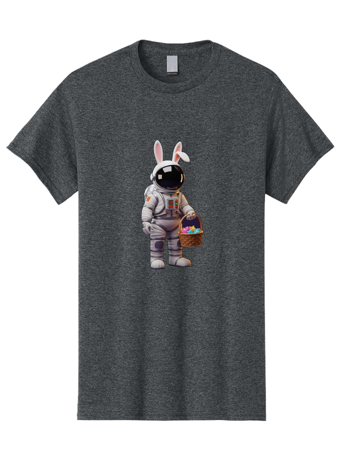Astronaut-Bunny Men'S Graphic Tee, 100% Cotton, Comfortable Casual Summer Wear, Machine Washable, Astronaut With Bunny Ears, Space Suit, Easter Basket, Colorful Eggs, Digital Art, Futuristic, Holiday, Quirky, Easter Eggs, Festive Atmosphere, Baa143 12