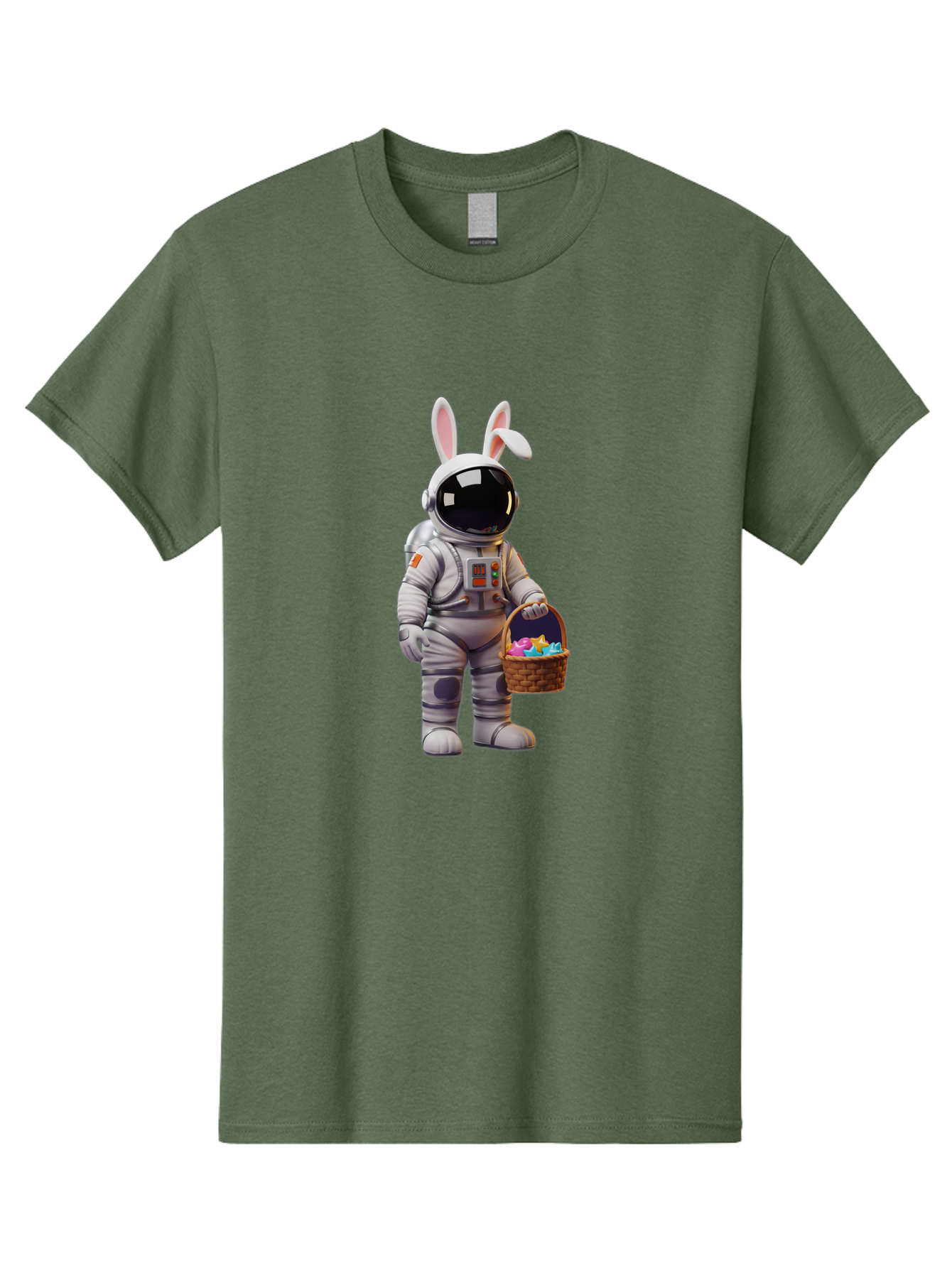 Astronaut-Bunny Men'S Graphic Tee, 100% Cotton, Comfortable Casual Summer Wear, Machine Washable, Astronaut With Bunny Ears, Space Suit, Easter Basket, Colorful Eggs, Digital Art, Futuristic, Holiday, Quirky, Easter Eggs, Festive Atmosphere, Baa143 19