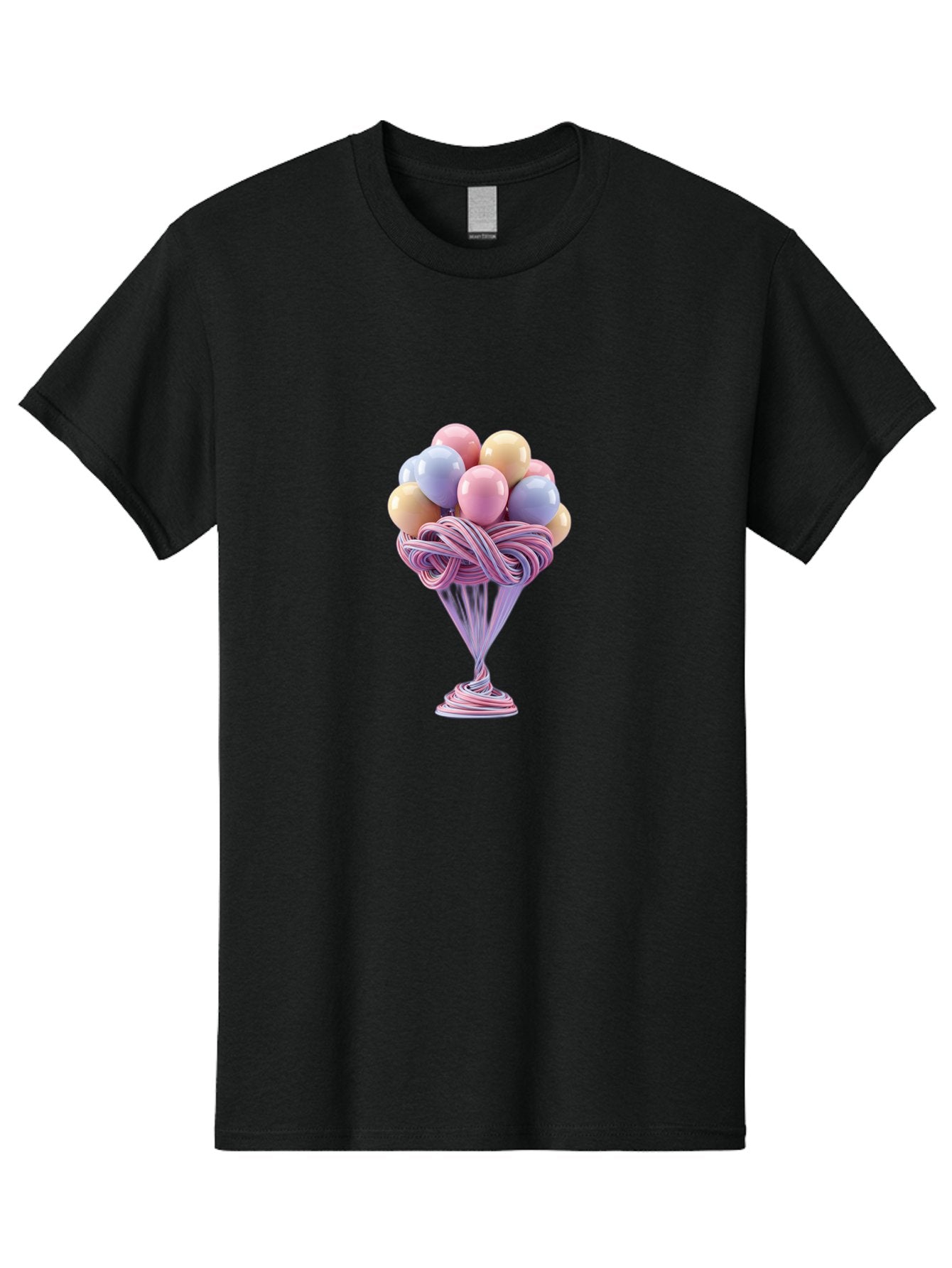 Balloons-In-Funnel Men'S Graphic Tee, 100% Cotton, Comfortable Casual Summer Wear, Machine Washable, Pastel Balloons, Colorful Balloons, Balloons In Glass, Twisted Ribbons, Festive Decoration, Party Decor, Celebratory Balloons, Vibrant Colors Baa146 10