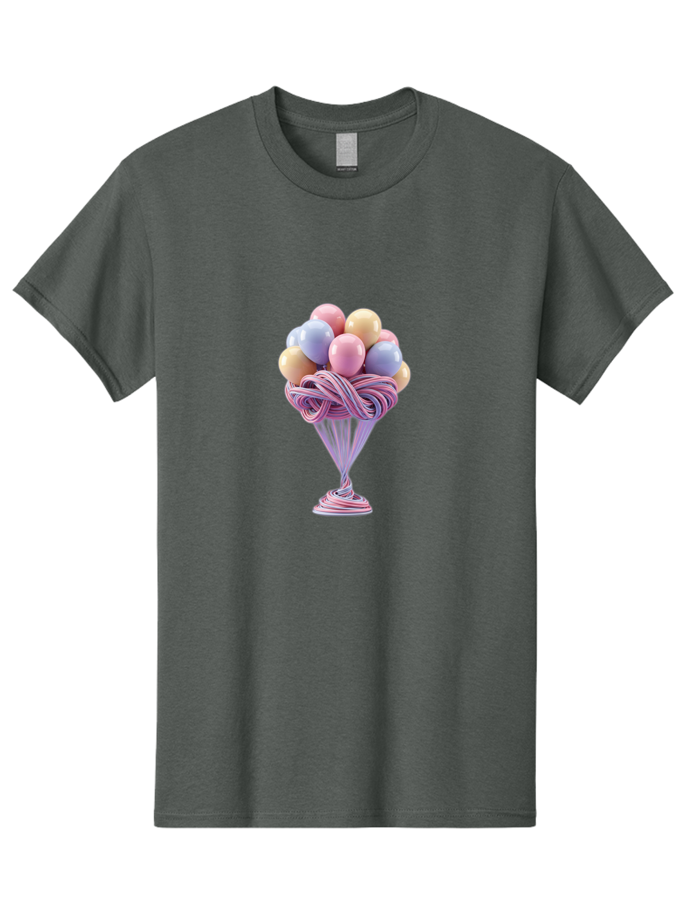 Balloons-In-Funnel Men'S Graphic Tee, 100% Cotton, Comfortable Casual Summer Wear, Machine Washable, Pastel Balloons, Colorful Balloons, Balloons In Glass, Twisted Ribbons, Festive Decoration, Party Decor, Celebratory Balloons, Vibrant Colors Baa146 7
