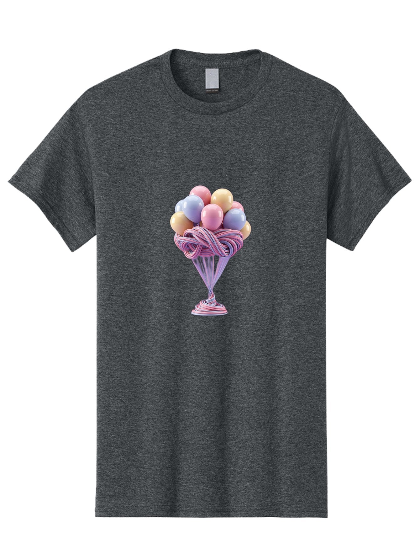 Balloons-In-Funnel Men'S Graphic Tee, 100% Cotton, Comfortable Casual Summer Wear, Machine Washable, Pastel Balloons, Colorful Balloons, Balloons In Glass, Twisted Ribbons, Festive Decoration, Party Decor, Celebratory Balloons, Vibrant Colors Baa146 7