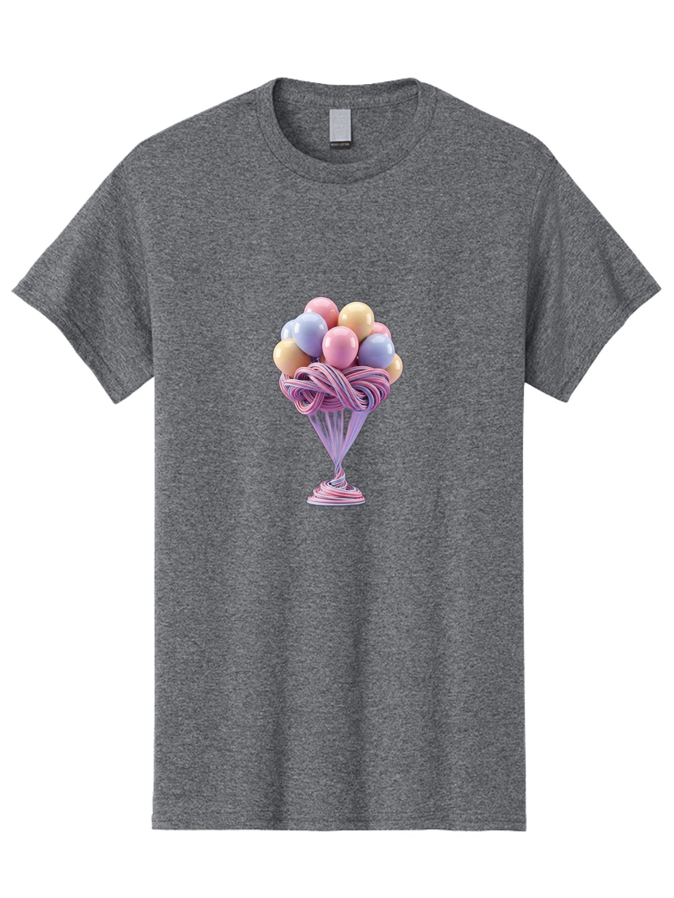 Balloons-In-Funnel Men'S Graphic Tee, 100% Cotton, Comfortable Casual Summer Wear, Machine Washable, Pastel Balloons, Colorful Balloons, Balloons In Glass, Twisted Ribbons, Festive Decoration, Party Decor, Celebratory Balloons, Vibrant Colors Baa146 14