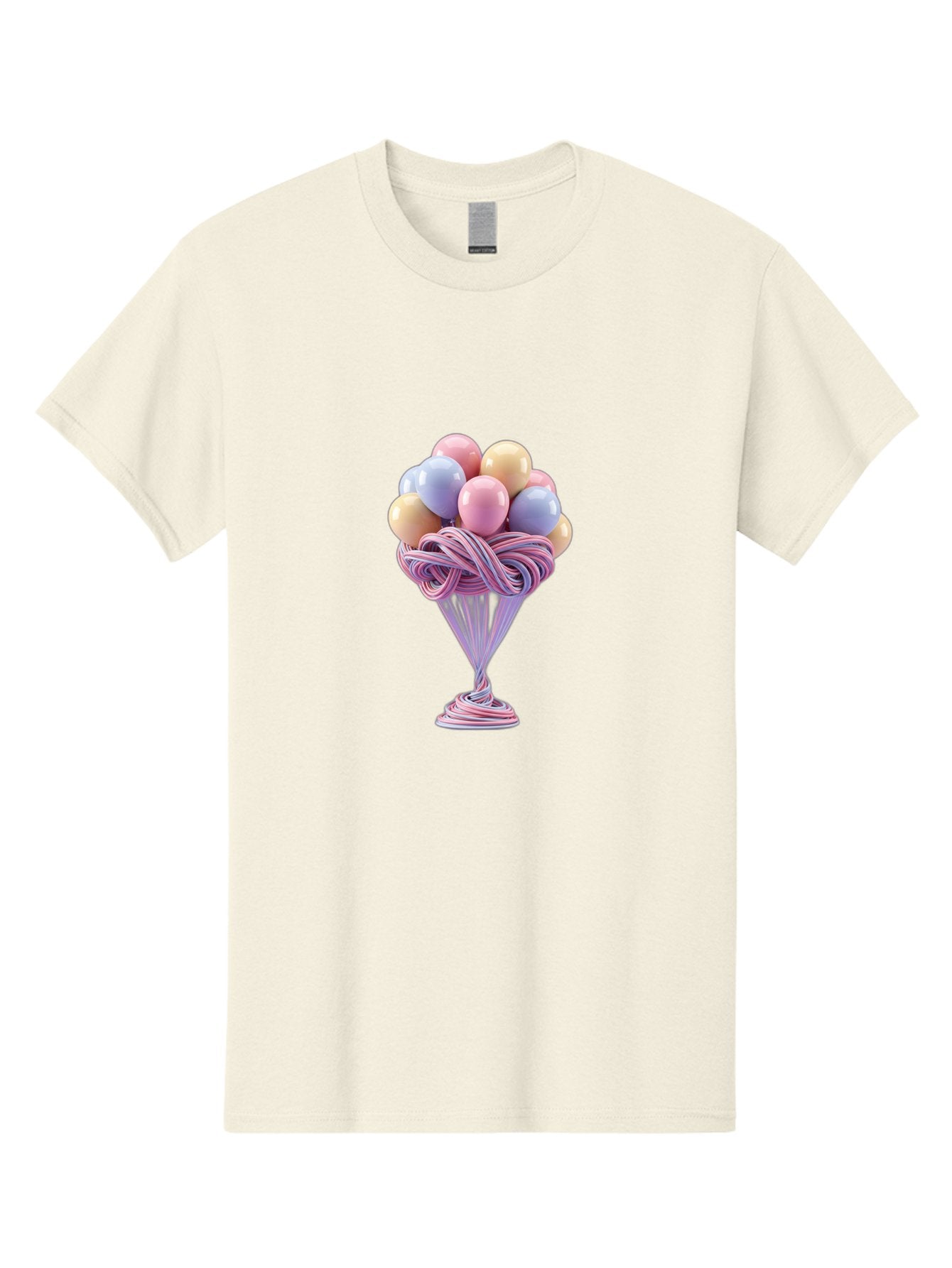 Balloons-In-Funnel Men'S Graphic Tee, 100% Cotton, Comfortable Casual Summer Wear, Machine Washable, Pastel Balloons, Colorful Balloons, Balloons In Glass, Twisted Ribbons, Festive Decoration, Party Decor, Celebratory Balloons, Vibrant Colors Baa146 13