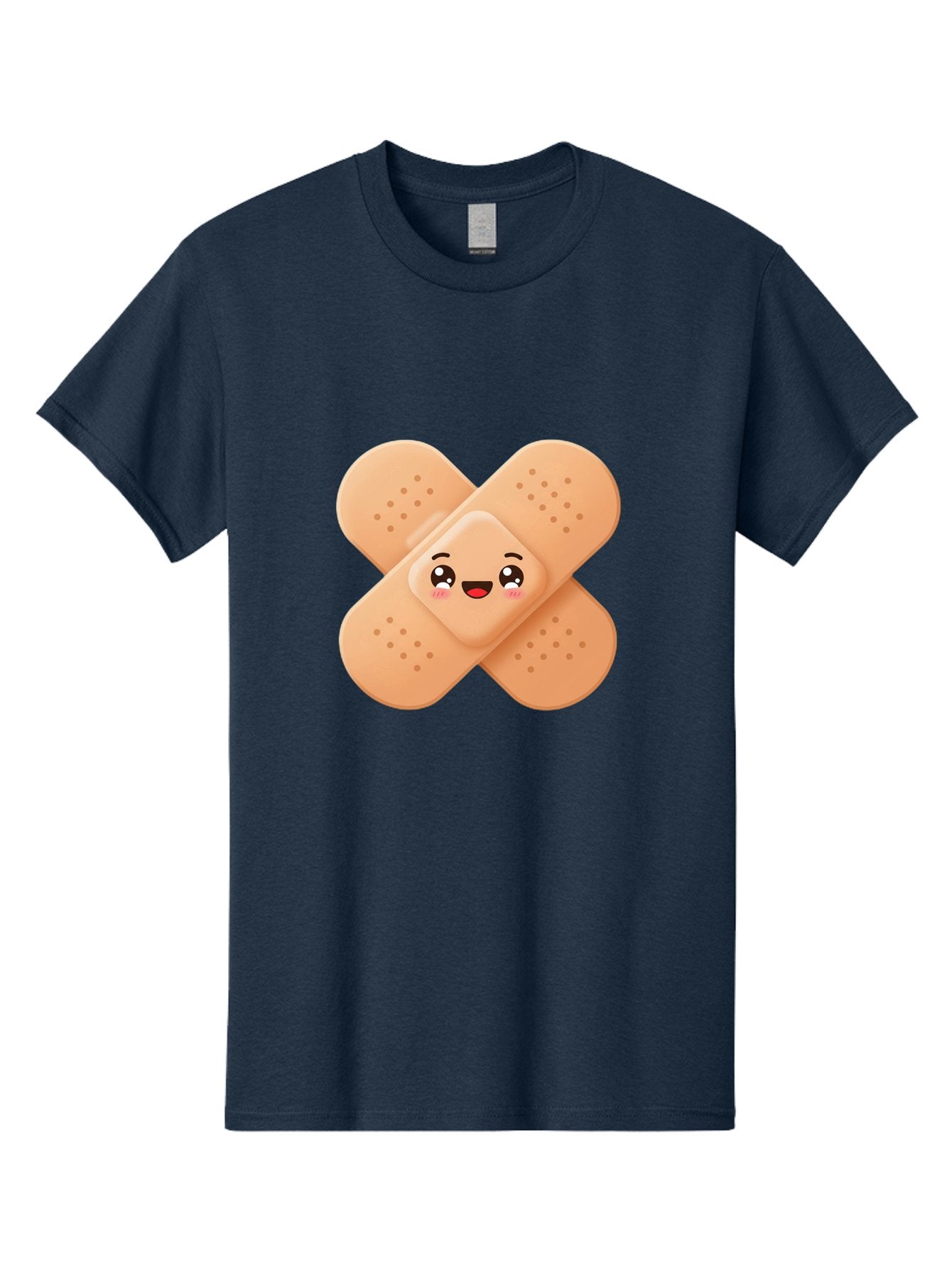 Band-Aid-Cartoon Men'S Graphic Tee, 100% Cotton, Comfortable Casual Summer Wear, Machine Washable, Band-Aid With Face, Cartoon Character, Cute Emoji, Smiling Face, First Aid Kit, Wound Care, Medical Symbol, Adhesive Bandage Baa149 9