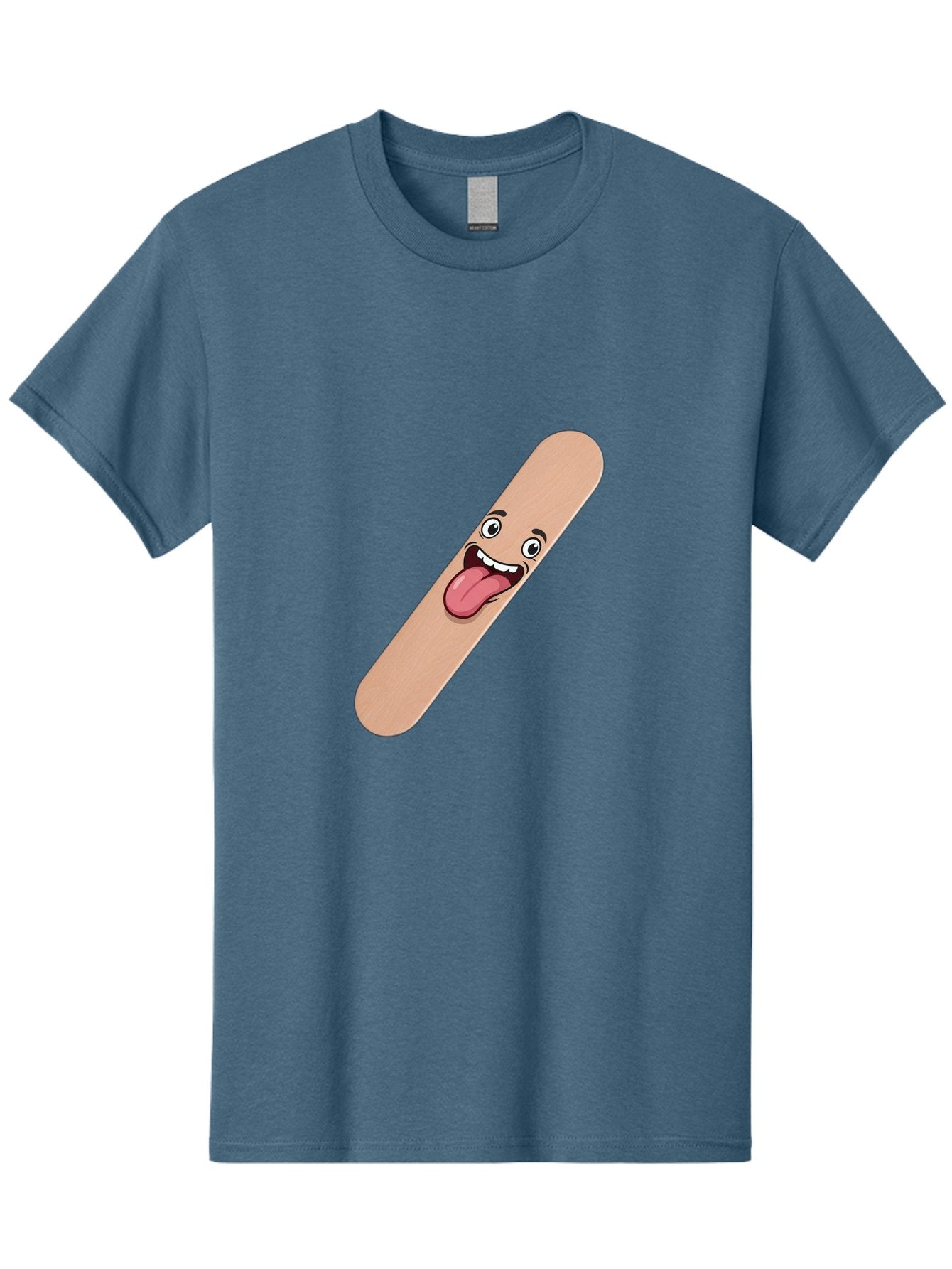 Bandage-Stick Men'S Graphic Tee, 100% Cotton, Comfortable Casual Summer Wear, Machine Washable, Cartoon Band-Aid, Funny Facial Expression, Tongue Out, Playful Character, Medical Humor, Quirky Illustration, Humorous Design Baa150 9