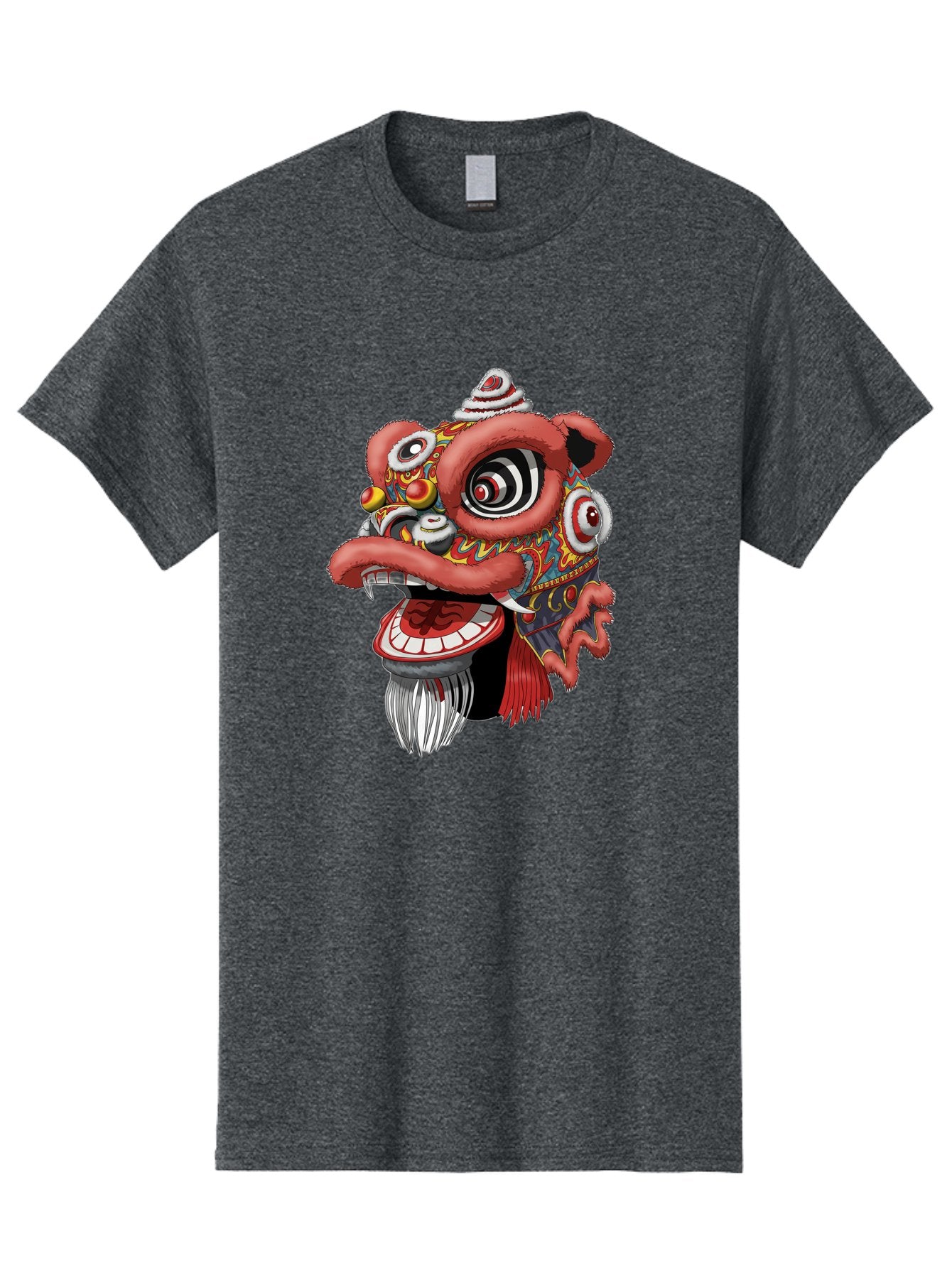 Barong-Mask Men'S Graphic Tee, 100% Cotton, Comfortable Casual Summer Wear, Machine Washable, Balinese Barong Mask, Barong Dance, Traditional Mask, Cultural Heritage, Mythological Creature, Vibrant Colors, Intricate Designs, Sharp Teeth, Baa154 3