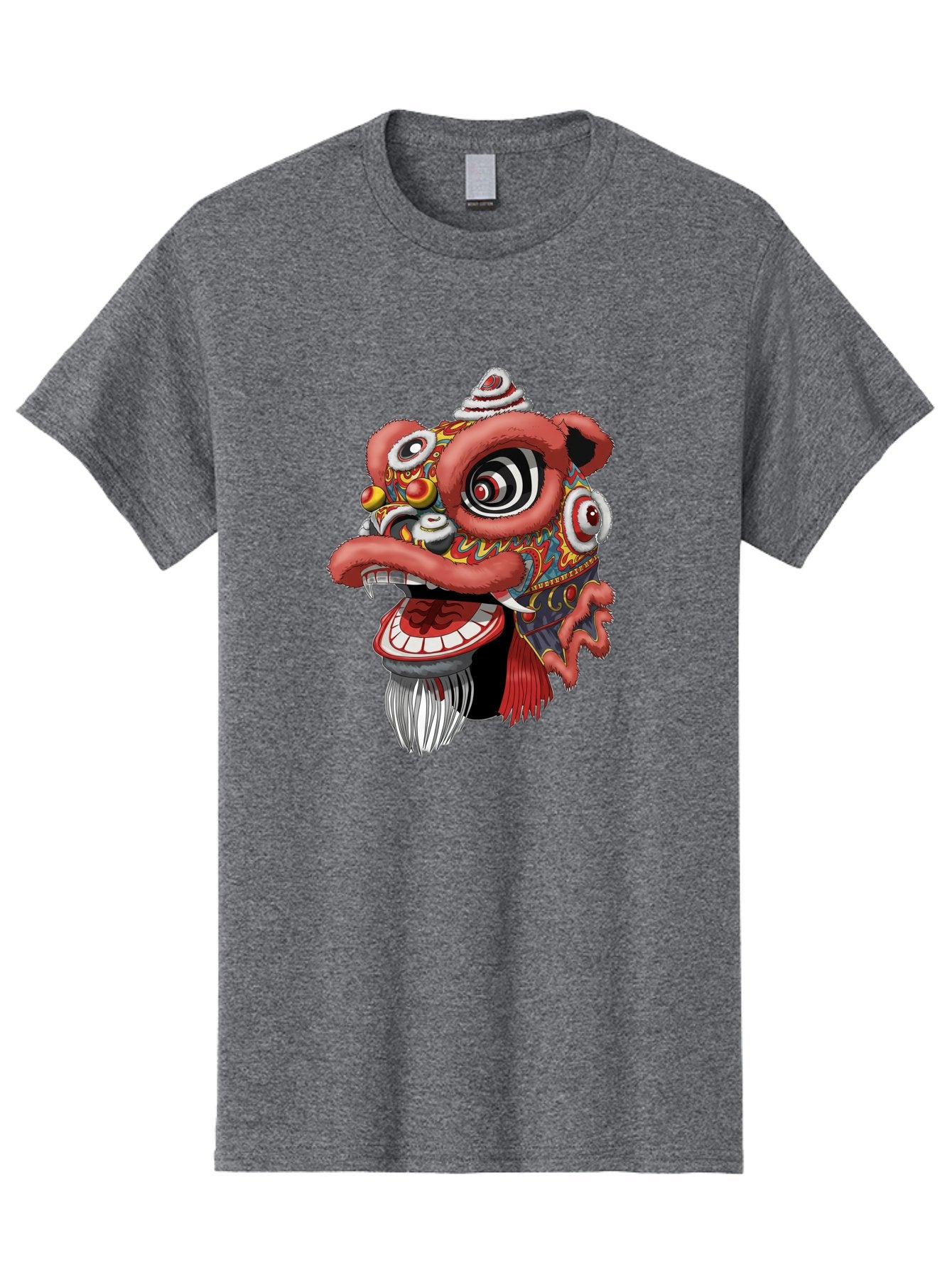 Barong-Mask Men'S Graphic Tee, 100% Cotton, Comfortable Casual Summer Wear, Machine Washable, Balinese Barong Mask, Barong Dance, Traditional Mask, Cultural Heritage, Mythological Creature, Vibrant Colors, Intricate Designs, Sharp Teeth, Baa154 14