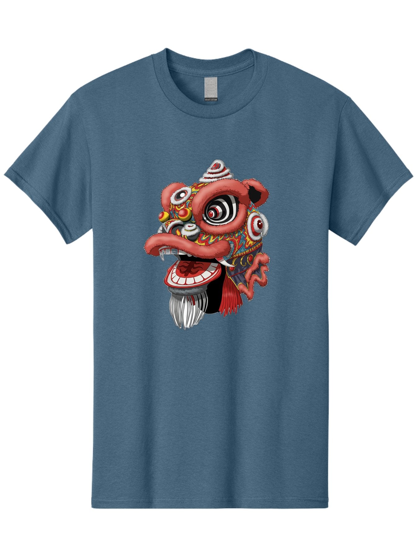 Barong-Mask Men'S Graphic Tee, 100% Cotton, Comfortable Casual Summer Wear, Machine Washable, Balinese Barong Mask, Barong Dance, Traditional Mask, Cultural Heritage, Mythological Creature, Vibrant Colors, Intricate Designs, Sharp Teeth, Baa154 12