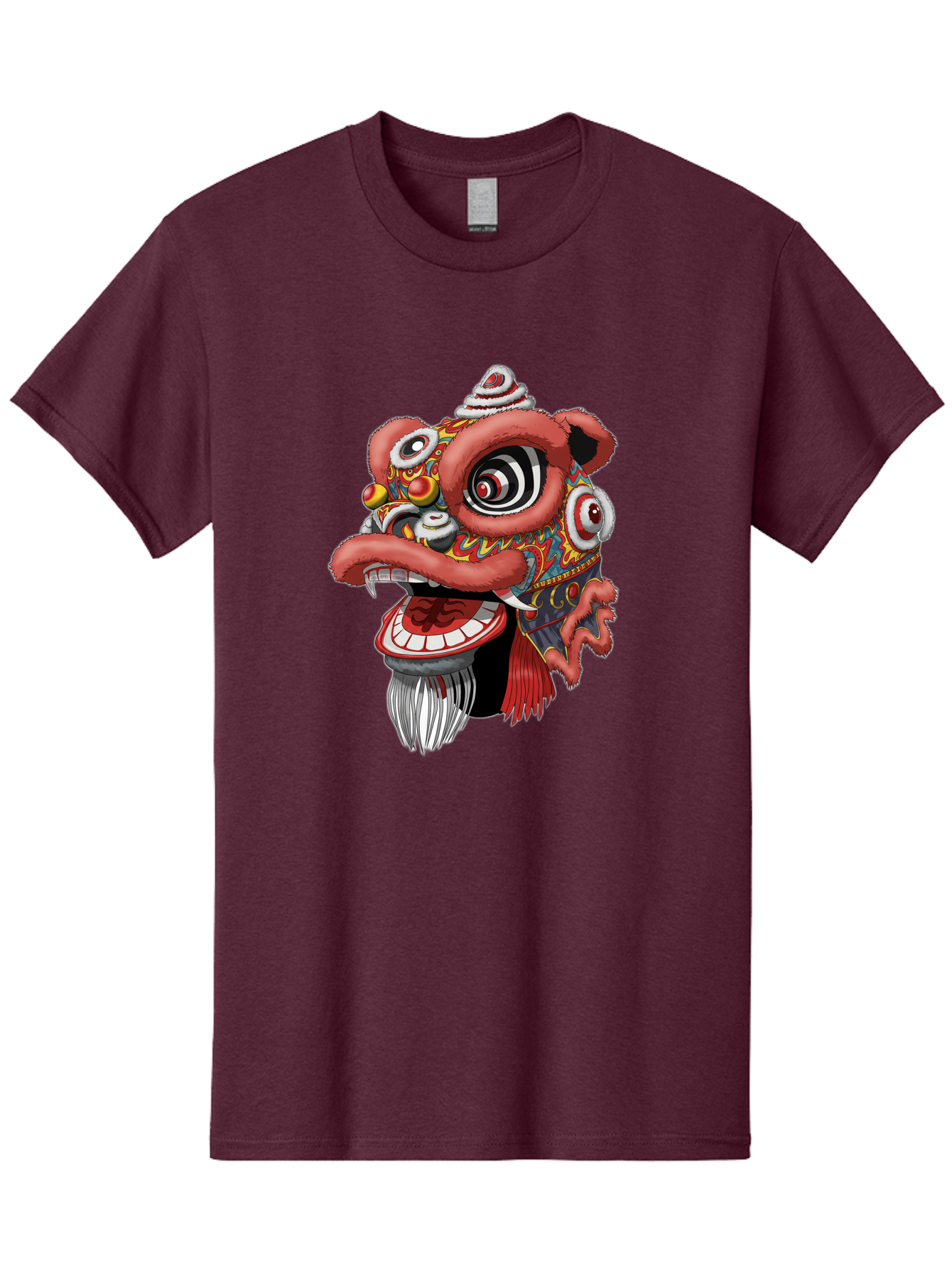 Barong-Mask Men'S Graphic Tee, 100% Cotton, Comfortable Casual Summer Wear, Machine Washable, Balinese Barong Mask, Barong Dance, Traditional Mask, Cultural Heritage, Mythological Creature, Vibrant Colors, Intricate Designs, Sharp Teeth, Baa154 19