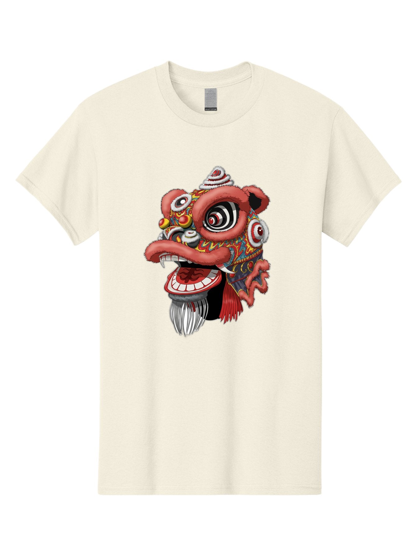 Barong-Mask Men'S Graphic Tee, 100% Cotton, Comfortable Casual Summer Wear, Machine Washable, Balinese Barong Mask, Barong Dance, Traditional Mask, Cultural Heritage, Mythological Creature, Vibrant Colors, Intricate Designs, Sharp Teeth, Baa154 9