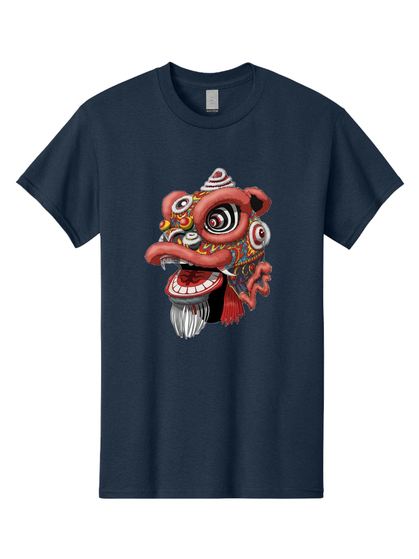 Barong-Mask Men'S Graphic Tee, 100% Cotton, Comfortable Casual Summer Wear, Machine Washable, Balinese Barong Mask, Barong Dance, Traditional Mask, Cultural Heritage, Mythological Creature, Vibrant Colors, Intricate Designs, Sharp Teeth, Baa154 6
