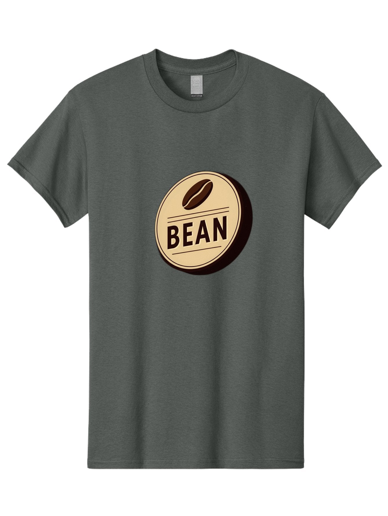 Bean Men'S Graphic Tee, 100% Cotton, Comfortable Casual Summer Wear, Machine Washable, Coffee Bean Label, Coffee Branding, Coffee Logo, Coffee Design, Minimalist Style, Simple Typography, Coffee Theme, Coffee Culture Baa156