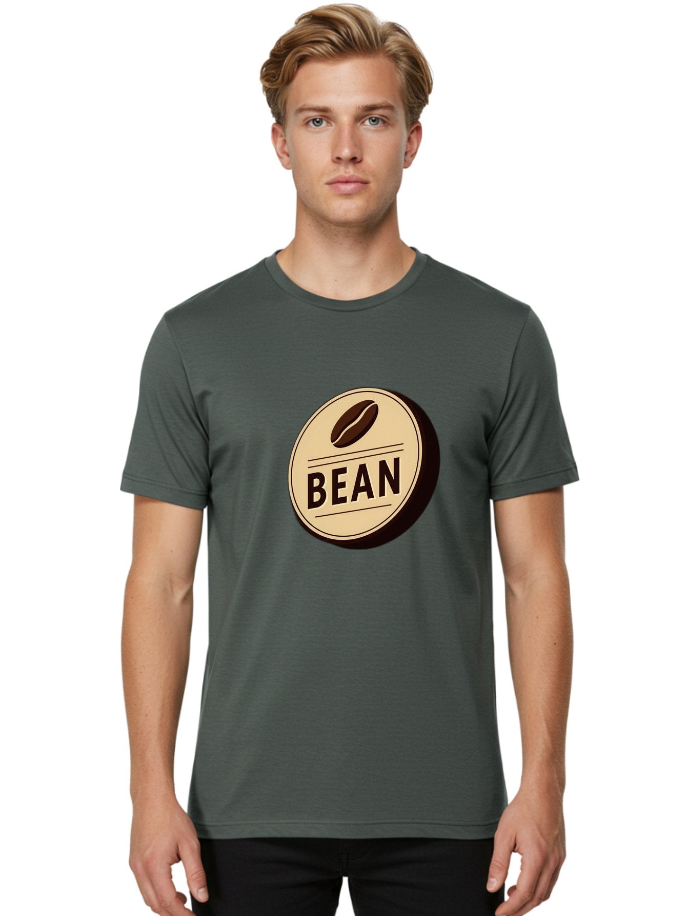 Bean Men'S Graphic Tee, 100% Cotton, Comfortable Casual Summer Wear, Machine Washable, Coffee Bean Label, Coffee Branding, Coffee Logo, Coffee Design, Minimalist Style, Simple Typography, Coffee Theme, Coffee Culture Baa156 19
