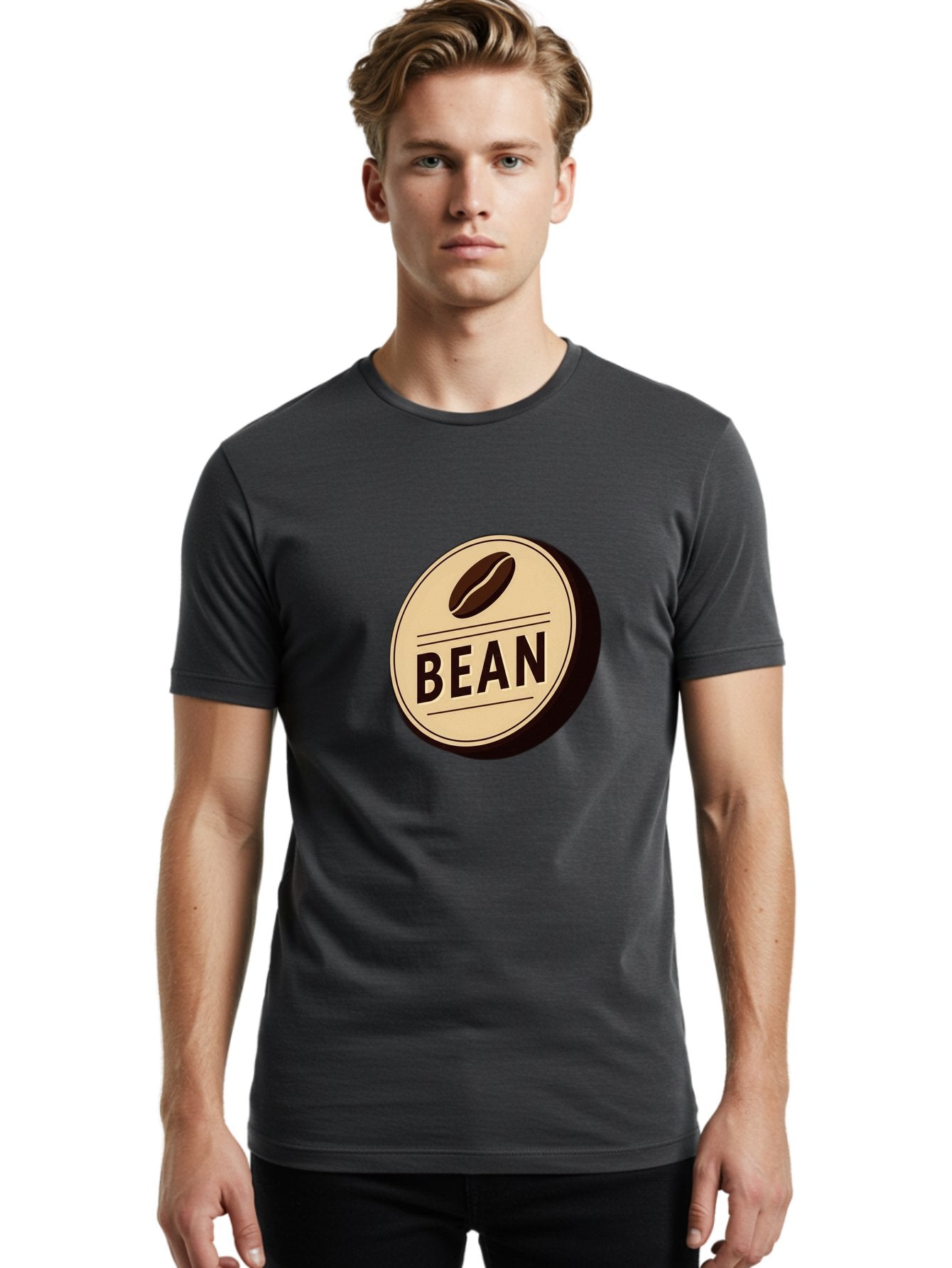 Bean Men'S Graphic Tee, 100% Cotton, Comfortable Casual Summer Wear, Machine Washable, Coffee Bean Label, Coffee Branding, Coffee Logo, Coffee Design, Minimalist Style, Simple Typography, Coffee Theme, Coffee Culture Baa156 21