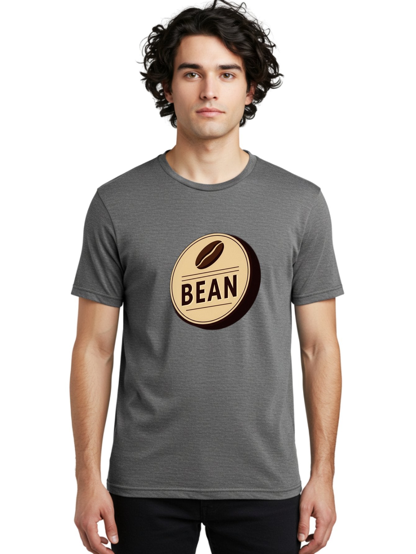 Bean Men'S Graphic Tee, 100% Cotton, Comfortable Casual Summer Wear, Machine Washable, Coffee Bean Label, Coffee Branding, Coffee Logo, Coffee Design, Minimalist Style, Simple Typography, Coffee Theme, Coffee Culture Baa156 26