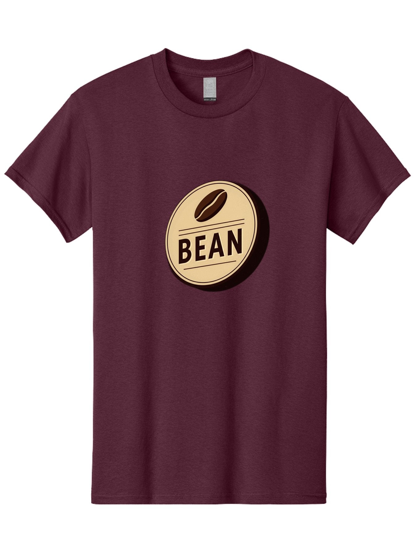 Bean Men'S Graphic Tee, 100% Cotton, Comfortable Casual Summer Wear, Machine Washable, Coffee Bean Label, Coffee Branding, Coffee Logo, Coffee Design, Minimalist Style, Simple Typography, Coffee Theme, Coffee Culture Baa156 3