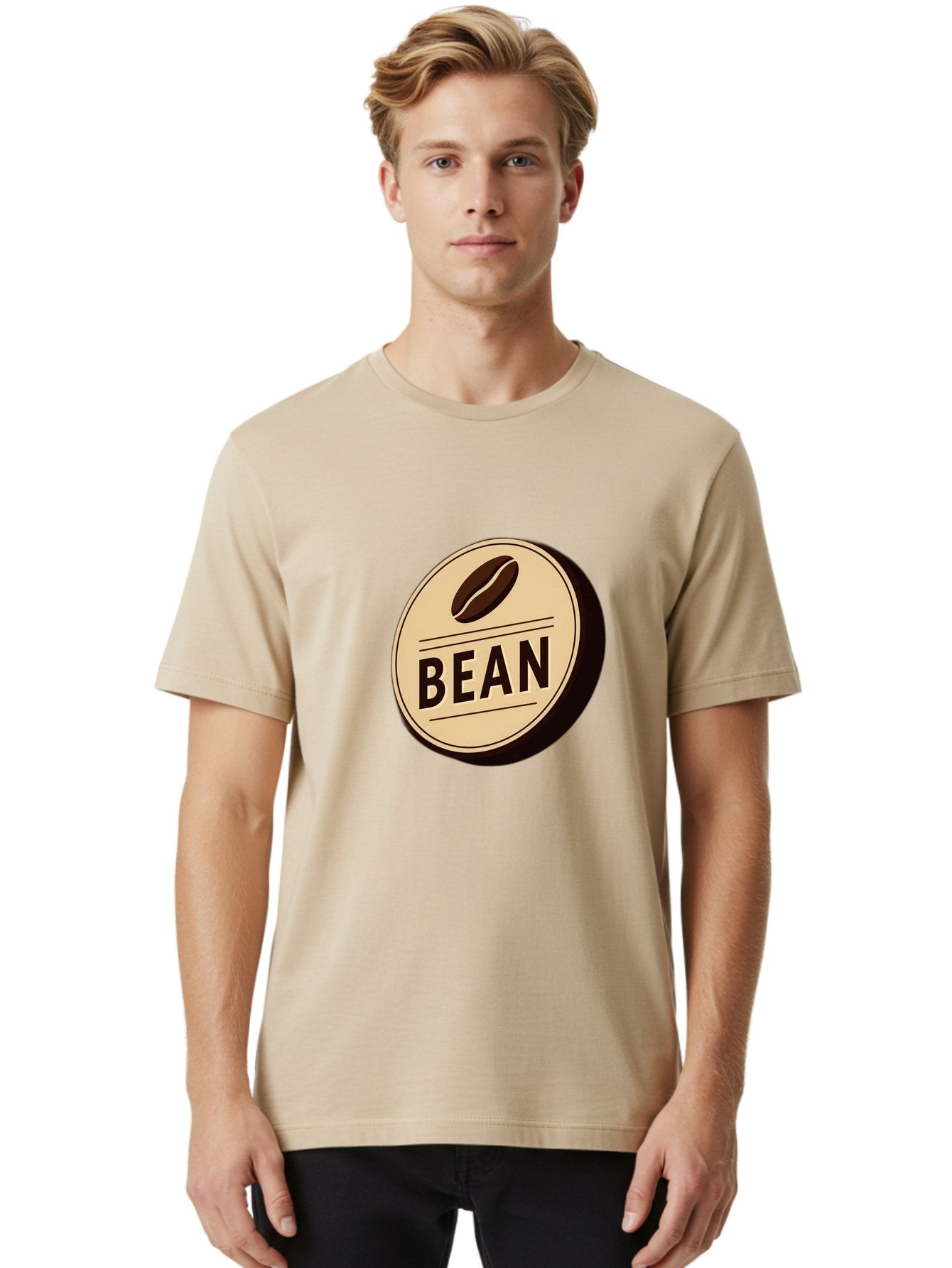 Bean Men'S Graphic Tee, 100% Cotton, Comfortable Casual Summer Wear, Machine Washable, Coffee Bean Label, Coffee Branding, Coffee Logo, Coffee Design, Minimalist Style, Simple Typography, Coffee Theme, Coffee Culture Baa156 16