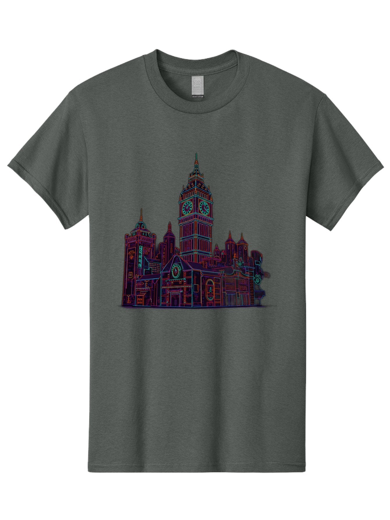 Big-Ben Men'S Graphic Tee, 100% Cotton, Comfortable Casual Summer Wear, Machine Washable, Big Ben, London Landmark, Clock Tower, Iconic Architecture, Gothic Style, Historic Building, Tourist Attraction, Cityscape, Urban Scene, Famous Monument, Baa160