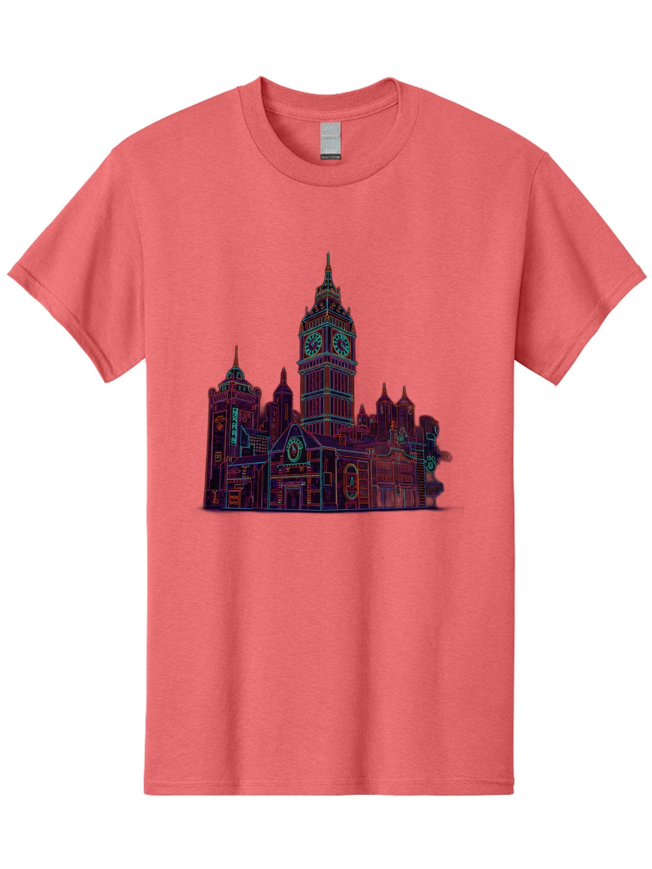 Big-Ben Men'S Graphic Tee, 100% Cotton, Comfortable Casual Summer Wear, Machine Washable, Big Ben, London Landmark, Clock Tower, Iconic Architecture, Gothic Style, Historic Building, Tourist Attraction, Cityscape, Urban Scene, Famous Monument, Baa160 9