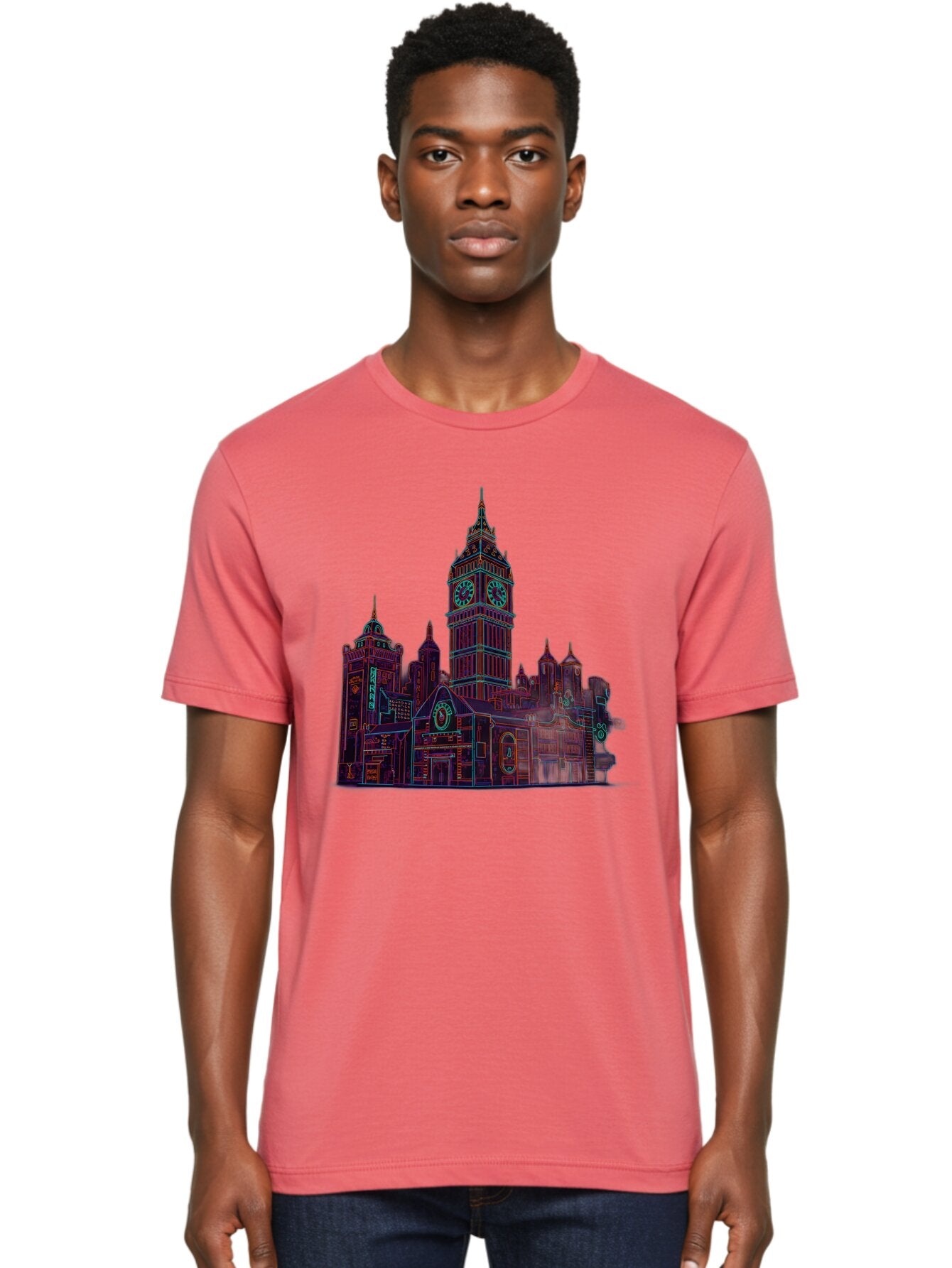 Big-Ben Men'S Graphic Tee, 100% Cotton, Comfortable Casual Summer Wear, Machine Washable, Big Ben, London Landmark, Clock Tower, Iconic Architecture, Gothic Style, Historic Building, Tourist Attraction, Cityscape, Urban Scene, Famous Monument, Baa160 26