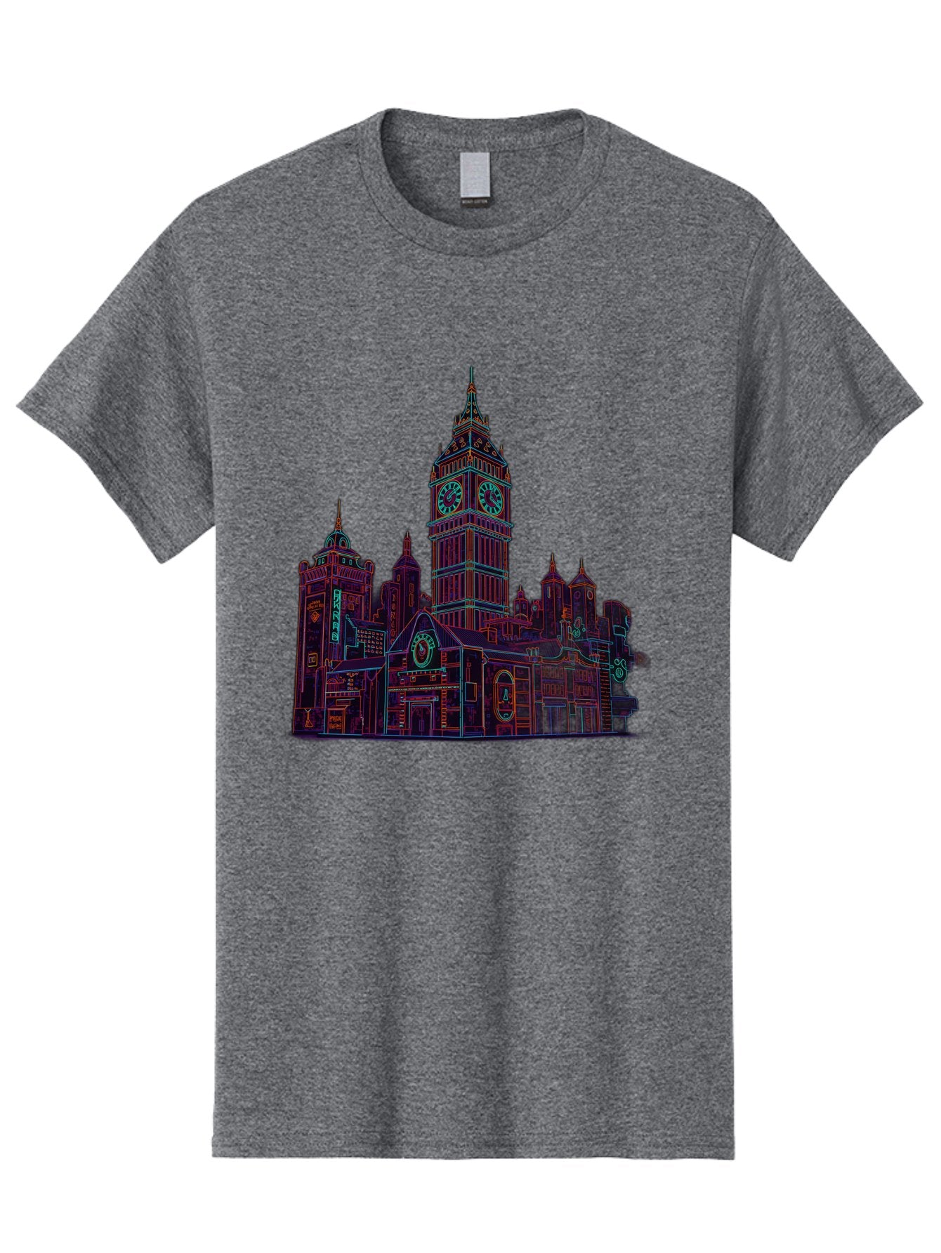 Big-Ben Men'S Graphic Tee, 100% Cotton, Comfortable Casual Summer Wear, Machine Washable, Big Ben, London Landmark, Clock Tower, Iconic Architecture, Gothic Style, Historic Building, Tourist Attraction, Cityscape, Urban Scene, Famous Monument, Baa160 7
