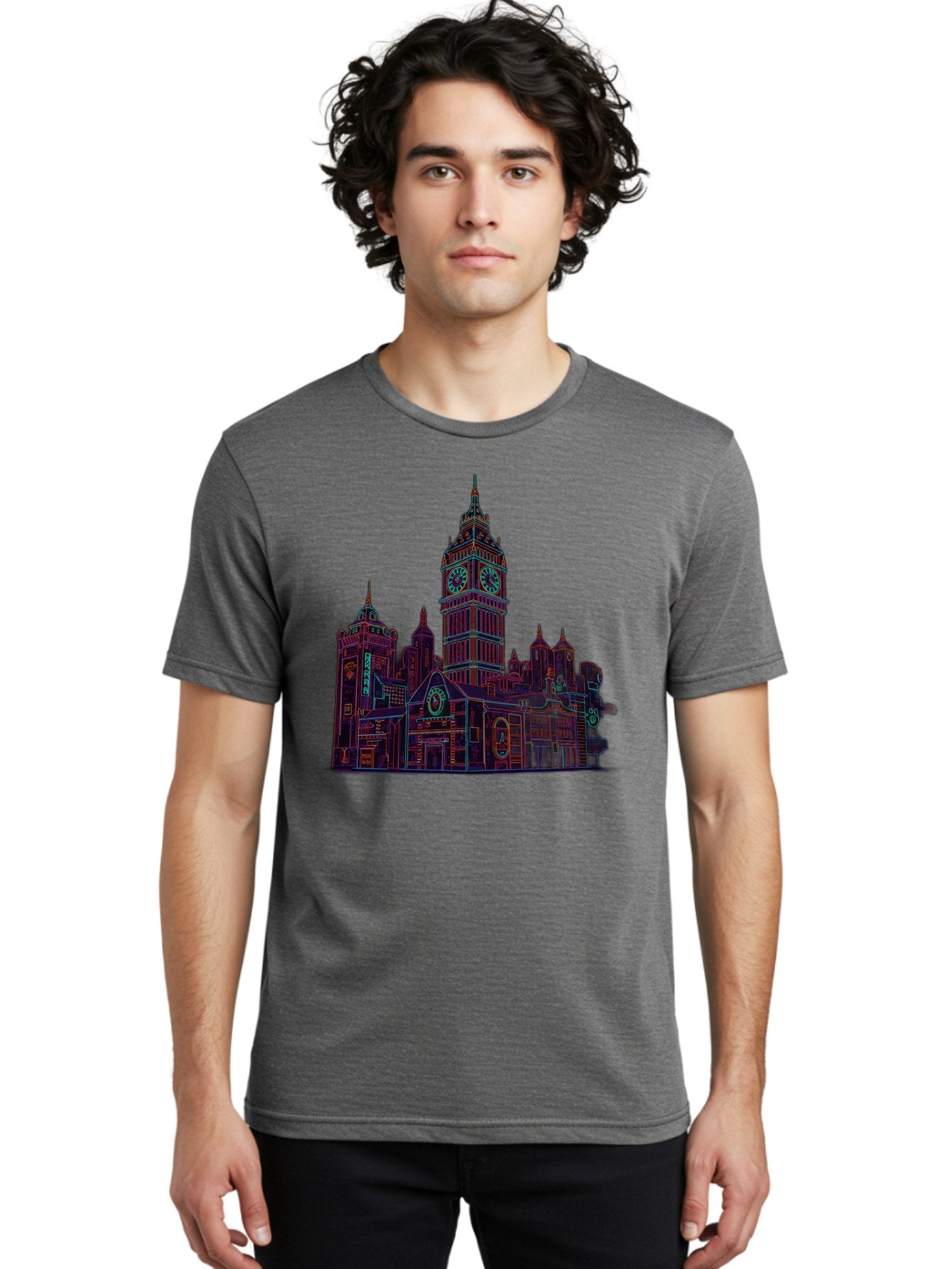 Big-Ben Men'S Graphic Tee, 100% Cotton, Comfortable Casual Summer Wear, Machine Washable, Big Ben, London Landmark, Clock Tower, Iconic Architecture, Gothic Style, Historic Building, Tourist Attraction, Cityscape, Urban Scene, Famous Monument, Baa160 16