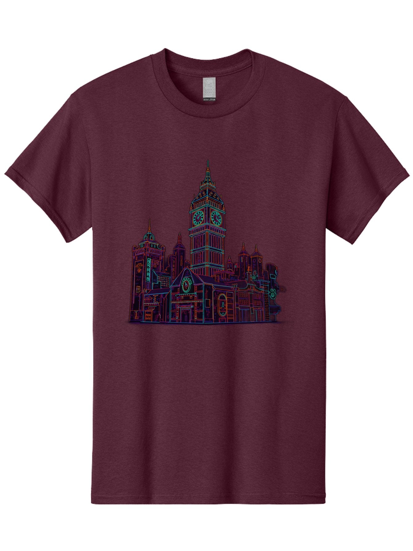 Big-Ben Men'S Graphic Tee, 100% Cotton, Comfortable Casual Summer Wear, Machine Washable, Big Ben, London Landmark, Clock Tower, Iconic Architecture, Gothic Style, Historic Building, Tourist Attraction, Cityscape, Urban Scene, Famous Monument, Baa160 5
