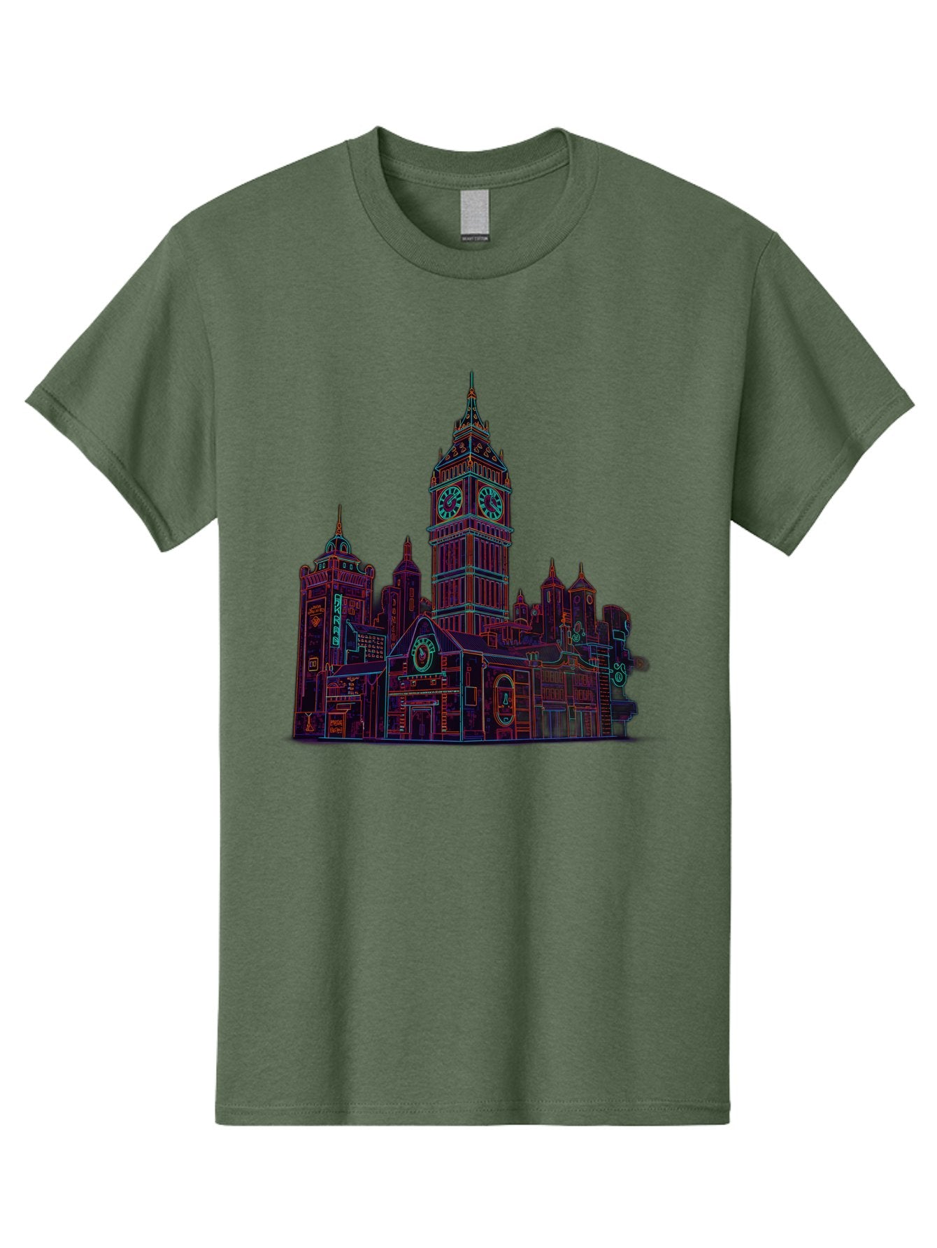 Big-Ben Men'S Graphic Tee, 100% Cotton, Comfortable Casual Summer Wear, Machine Washable, Big Ben, London Landmark, Clock Tower, Iconic Architecture, Gothic Style, Historic Building, Tourist Attraction, Cityscape, Urban Scene, Famous Monument, Baa160