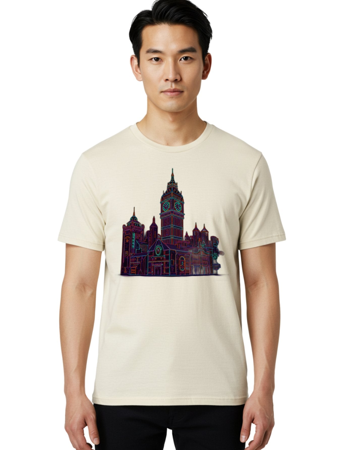 Big-Ben Men'S Graphic Tee, 100% Cotton, Comfortable Casual Summer Wear, Machine Washable, Big Ben, London Landmark, Clock Tower, Iconic Architecture, Gothic Style, Historic Building, Tourist Attraction, Cityscape, Urban Scene, Famous Monument, Baa160 28