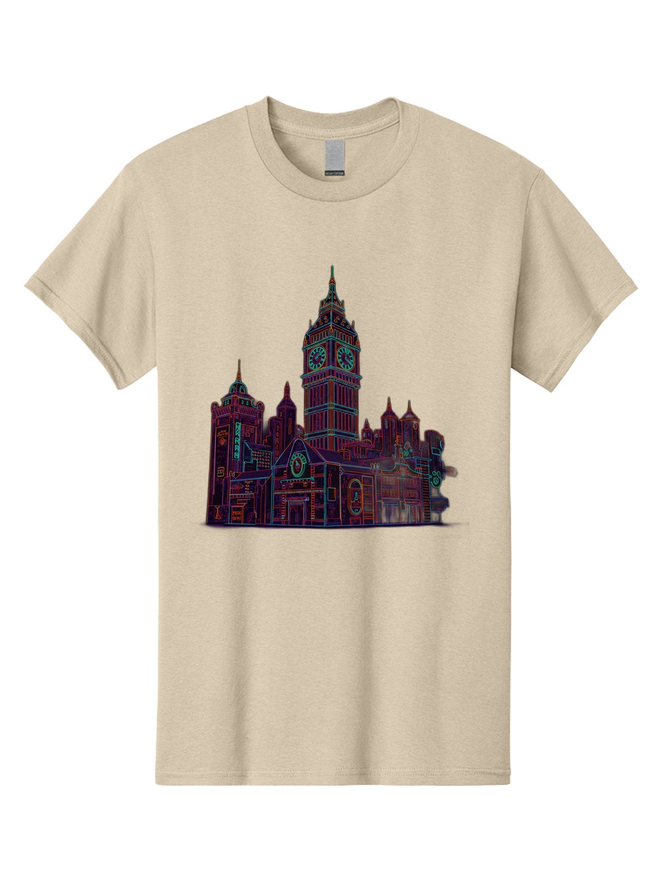 Big-Ben Men'S Graphic Tee, 100% Cotton, Comfortable Casual Summer Wear, Machine Washable, Big Ben, London Landmark, Clock Tower, Iconic Architecture, Gothic Style, Historic Building, Tourist Attraction, Cityscape, Urban Scene, Famous Monument, Baa160 3