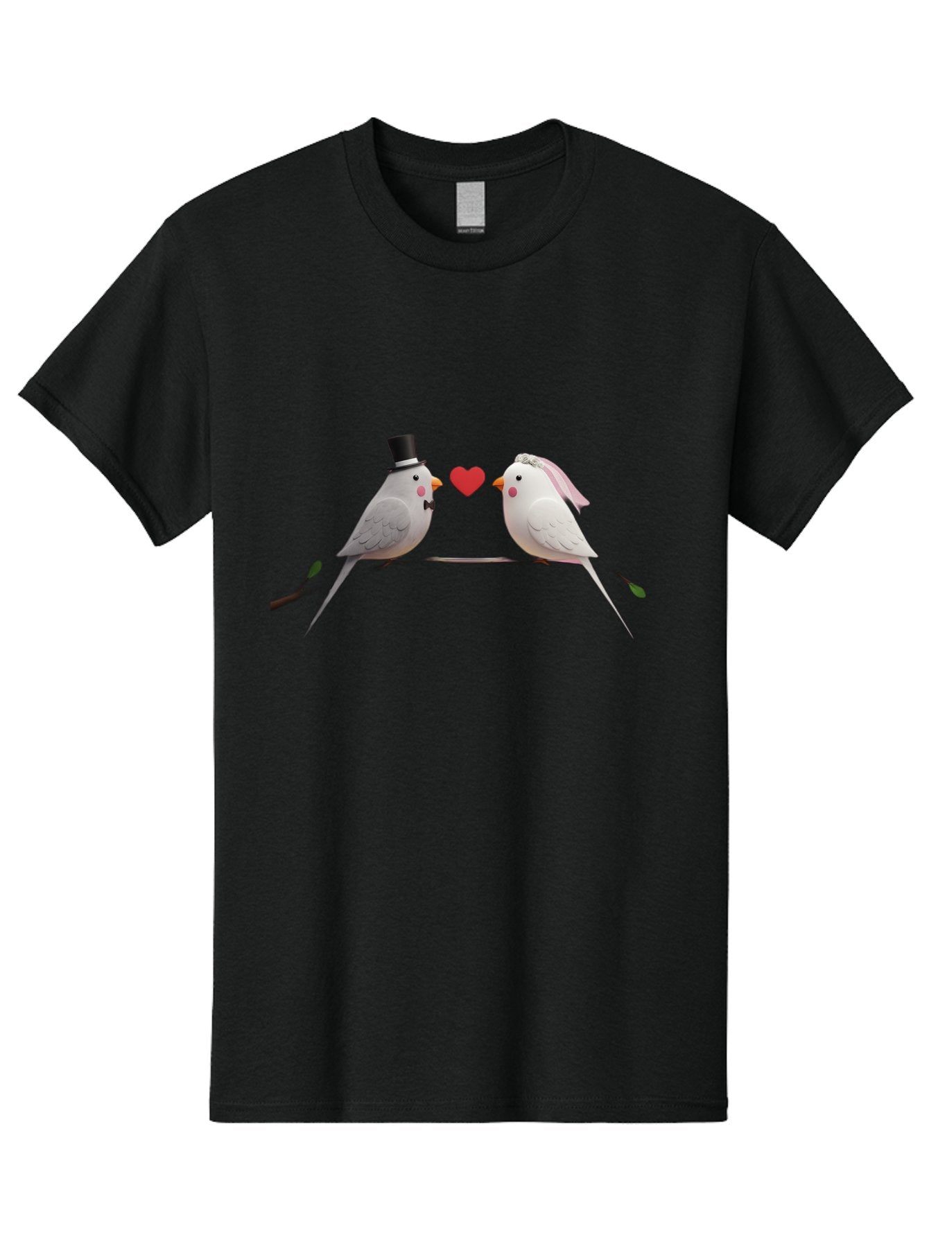 Birds-In-Love Men'S Graphic Tee, 100% Cotton, Comfortable Casual Summer Wear, Machine Washable, Paper Birds, Origami Art, Cute Couple, Wedding Theme, Love Heart, Wedding Decorations, Romantic Ambiance, Handmade Crafts, Valentines Day Gift Baa162 10