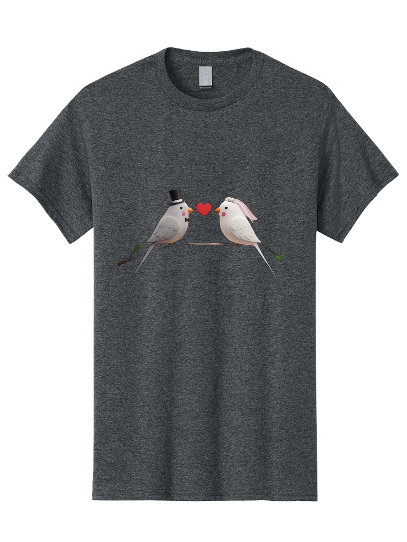 Birds-In-Love Men'S Graphic Tee, 100% Cotton, Comfortable Casual Summer Wear, Machine Washable, Paper Birds, Origami Art, Cute Couple, Wedding Theme, Love Heart, Wedding Decorations, Romantic Ambiance, Handmade Crafts, Valentines Day Gift Baa162 5
