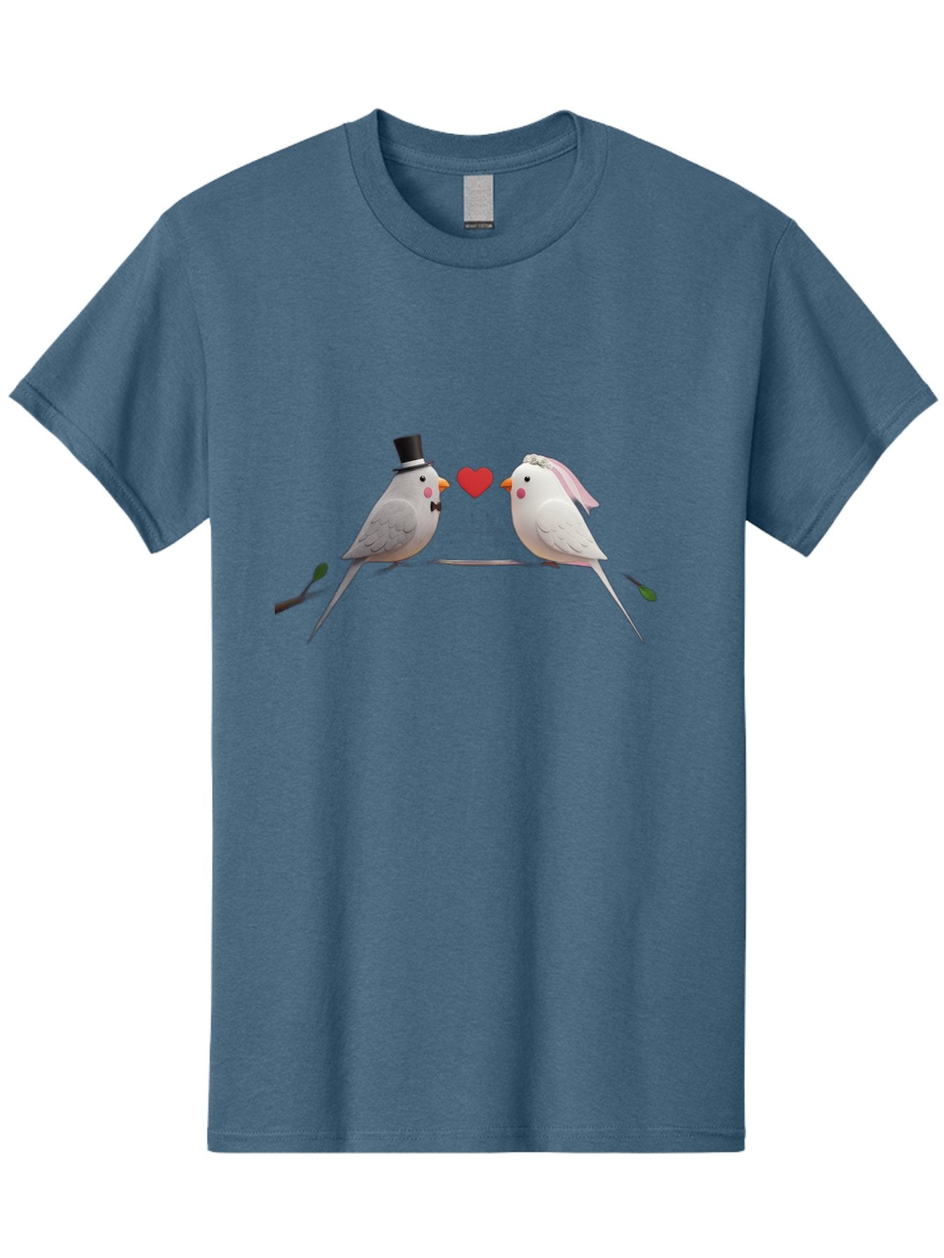 Birds-In-Love Men'S Graphic Tee, 100% Cotton, Comfortable Casual Summer Wear, Machine Washable, Paper Birds, Origami Art, Cute Couple, Wedding Theme, Love Heart, Wedding Decorations, Romantic Ambiance, Handmade Crafts, Valentines Day Gift Baa162 14