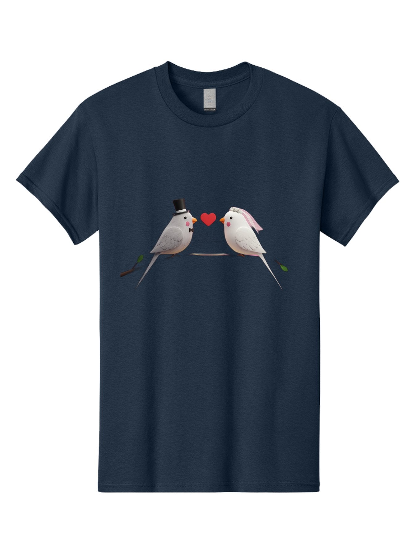 Birds-In-Love Men'S Graphic Tee, 100% Cotton, Comfortable Casual Summer Wear, Machine Washable, Paper Birds, Origami Art, Cute Couple, Wedding Theme, Love Heart, Wedding Decorations, Romantic Ambiance, Handmade Crafts, Valentines Day Gift Baa162 6
