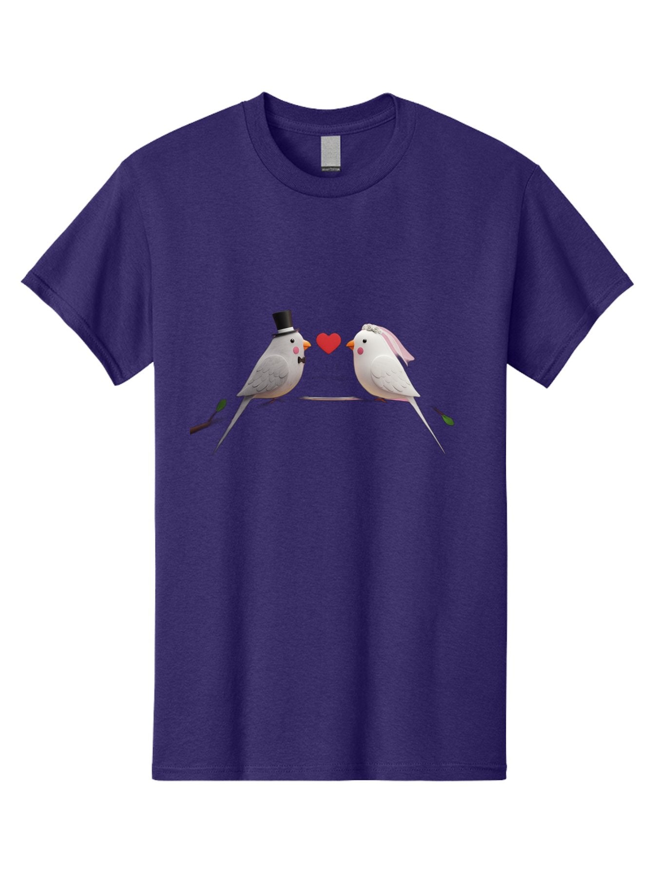 Birds-In-Love Men'S Graphic Tee, 100% Cotton, Comfortable Casual Summer Wear, Machine Washable, Paper Birds, Origami Art, Cute Couple, Wedding Theme, Love Heart, Wedding Decorations, Romantic Ambiance, Handmade Crafts, Valentines Day Gift Baa162