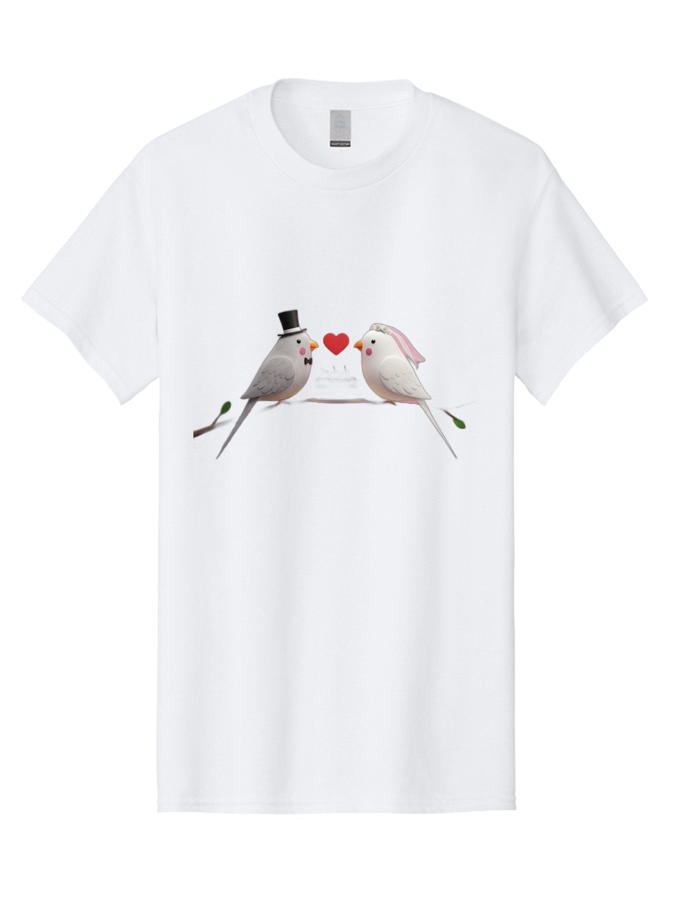 Birds-In-Love Men'S Graphic Tee, 100% Cotton, Comfortable Casual Summer Wear, Machine Washable, Paper Birds, Origami Art, Cute Couple, Wedding Theme, Love Heart, Wedding Decorations, Romantic Ambiance, Handmade Crafts, Valentines Day Gift Baa162 11