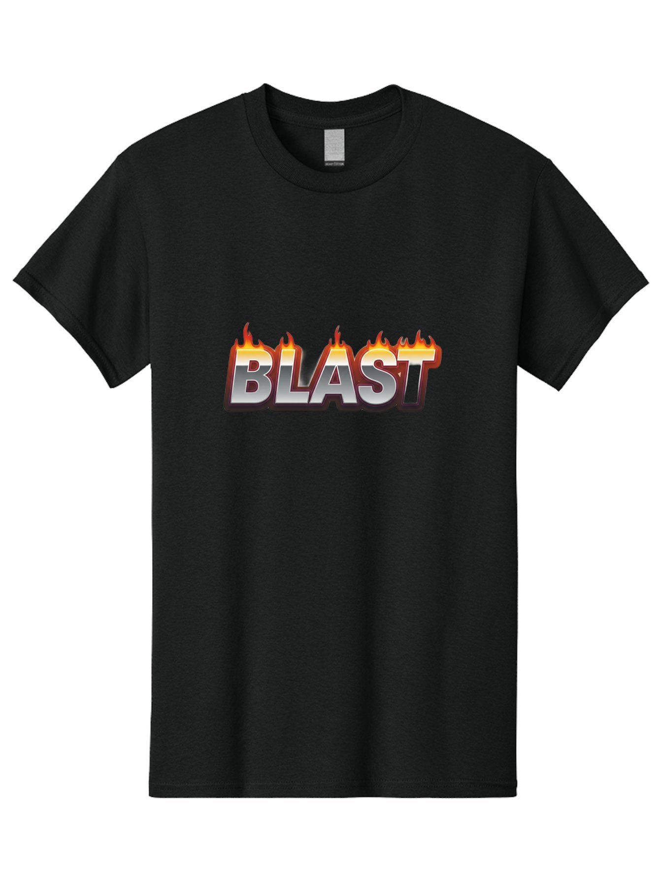 Blast Men'S Graphic Tee, 100% Cotton, Comfortable Casual Summer Wear, Machine Washable, Blast Text, Fire Flames, Bold Font, Silver Metallic, Red And Orange Hues, Intense Energy, Fiery Effect, Dramatic Typography, Explosive Design, Baa167 12