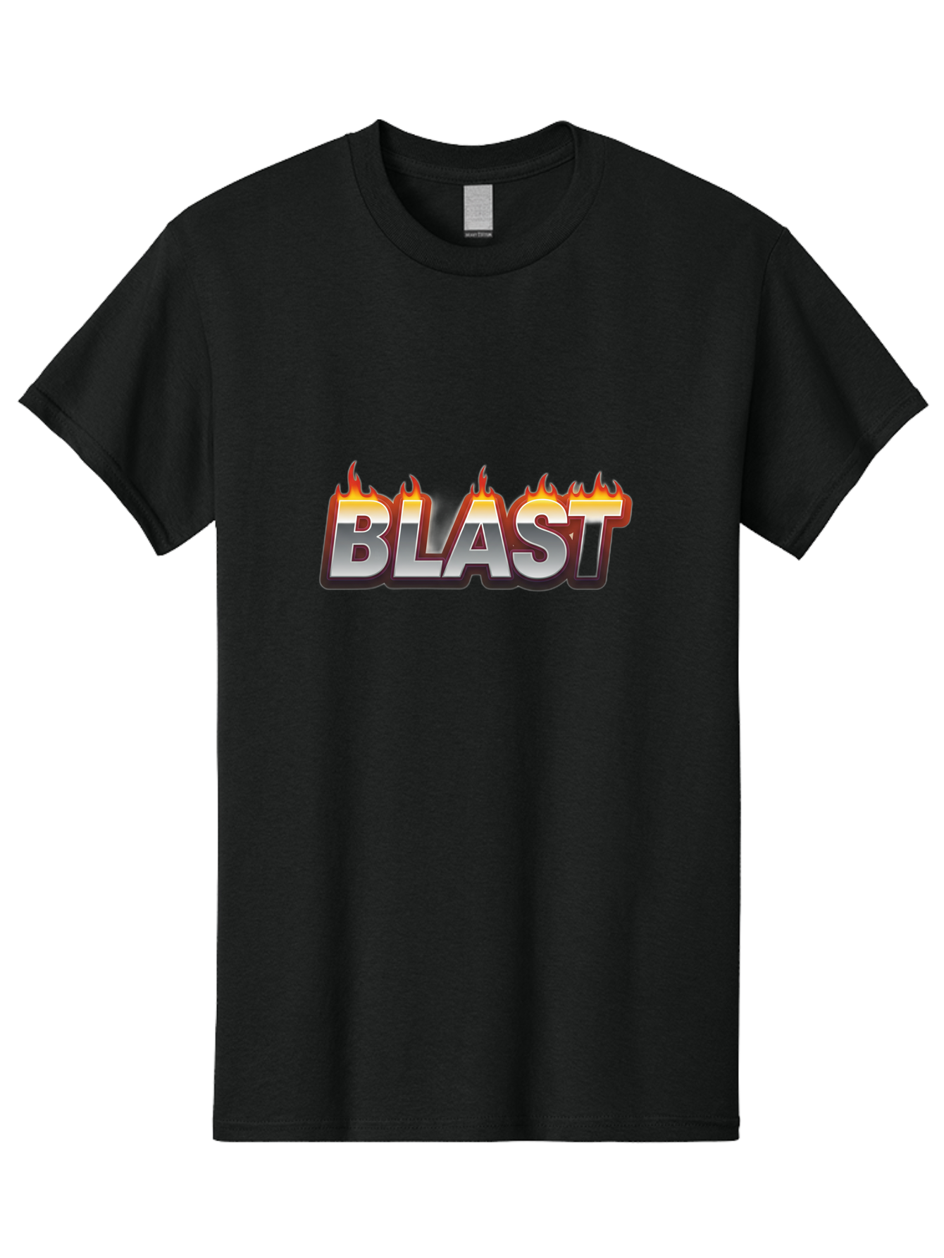 Blast Men'S Graphic Tee, 100% Cotton, Comfortable Casual Summer Wear, Machine Washable, Blast Text, Fire Flames, Bold Font, Silver Metallic, Red And Orange Hues, Intense Energy, Fiery Effect, Dramatic Typography, Explosive Design, Baa167 5