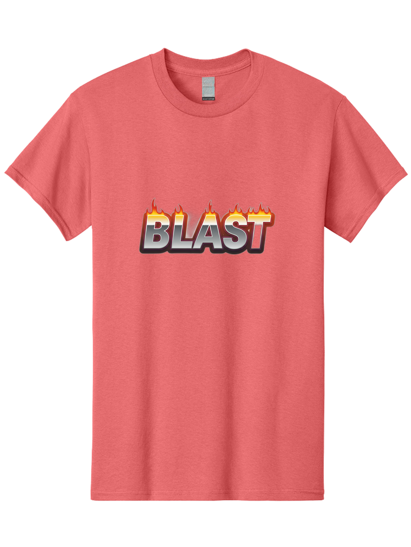 Blast Men'S Graphic Tee, 100% Cotton, Comfortable Casual Summer Wear, Machine Washable, Blast Text, Fire Flames, Bold Font, Silver Metallic, Red And Orange Hues, Intense Energy, Fiery Effect, Dramatic Typography, Explosive Design, Baa167 21