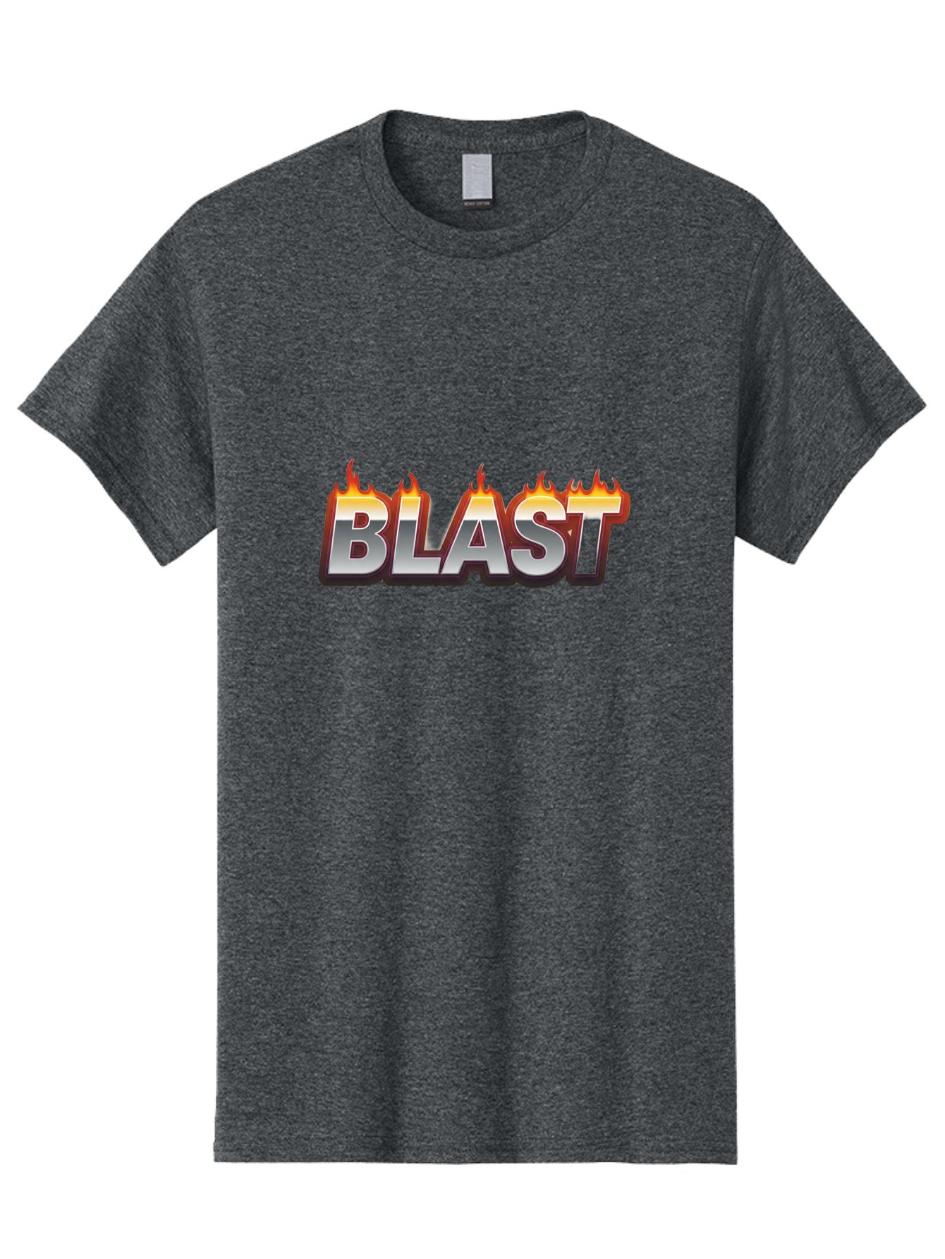 Blast Men'S Graphic Tee, 100% Cotton, Comfortable Casual Summer Wear, Machine Washable, Blast Text, Fire Flames, Bold Font, Silver Metallic, Red And Orange Hues, Intense Energy, Fiery Effect, Dramatic Typography, Explosive Design, Baa167 10