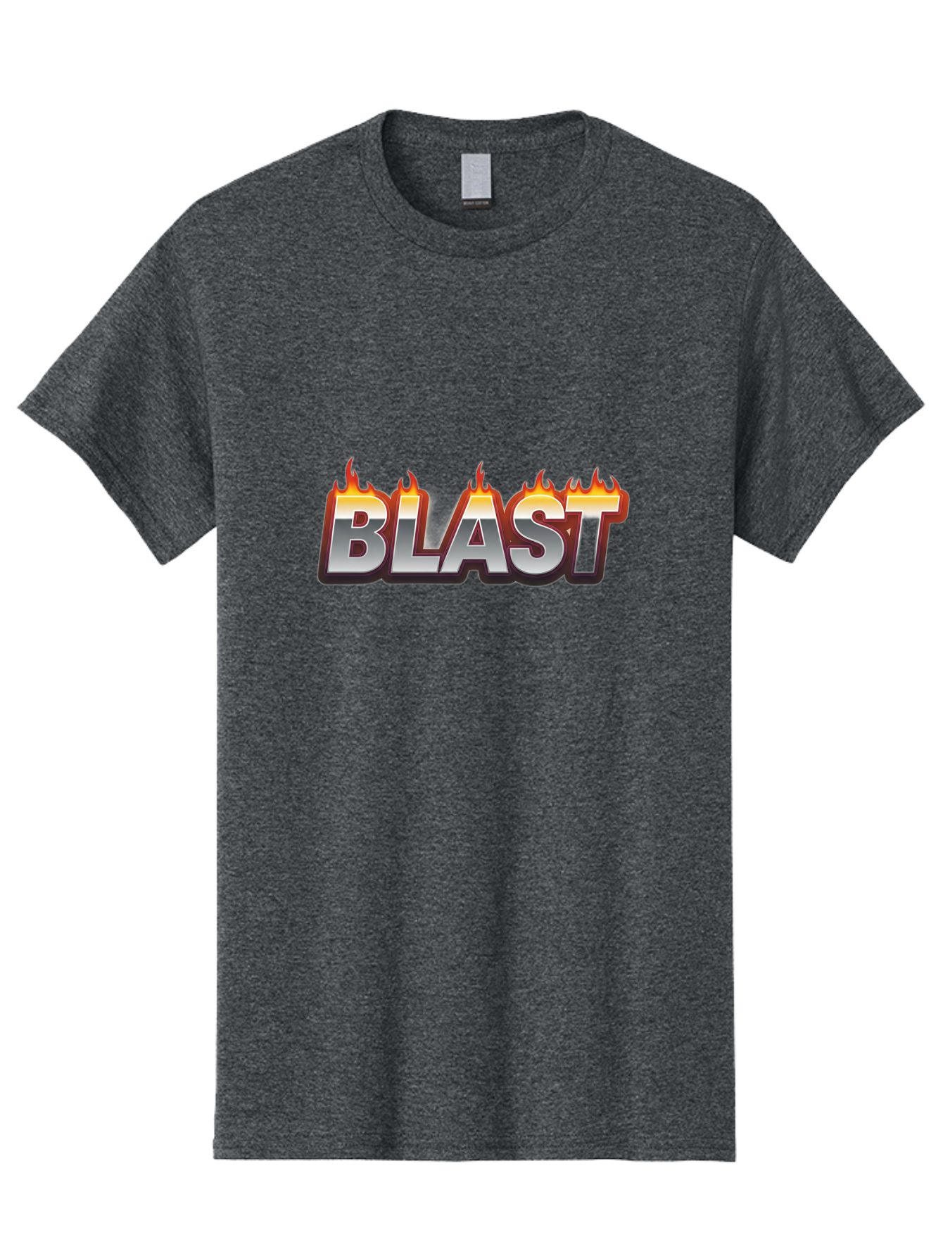 Blast Men'S Graphic Tee, 100% Cotton, Comfortable Casual Summer Wear, Machine Washable, Blast Text, Fire Flames, Bold Font, Silver Metallic, Red And Orange Hues, Intense Energy, Fiery Effect, Dramatic Typography, Explosive Design, Baa167 27