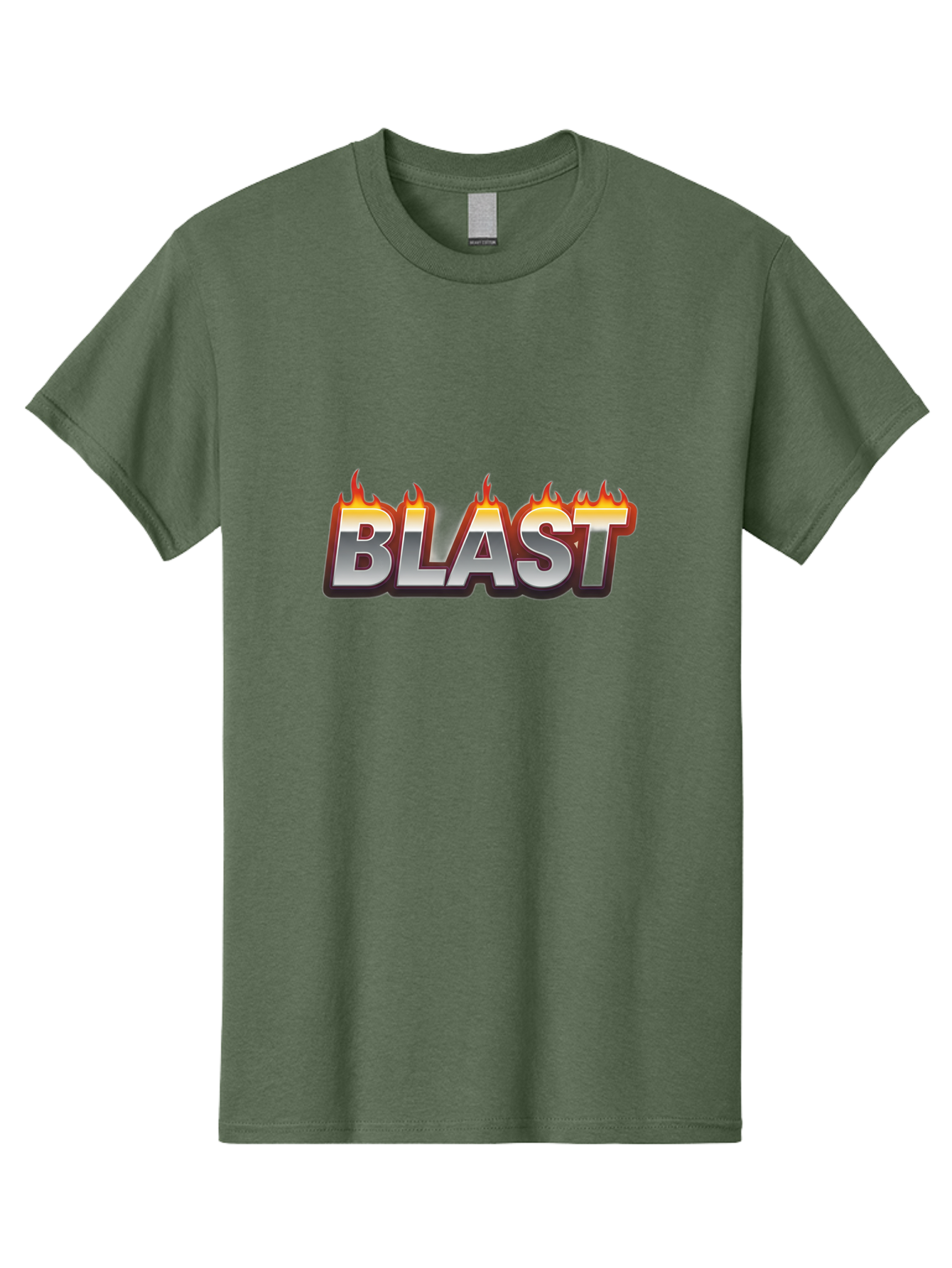 Blast Men'S Graphic Tee, 100% Cotton, Comfortable Casual Summer Wear, Machine Washable, Blast Text, Fire Flames, Bold Font, Silver Metallic, Red And Orange Hues, Intense Energy, Fiery Effect, Dramatic Typography, Explosive Design, Baa167 17