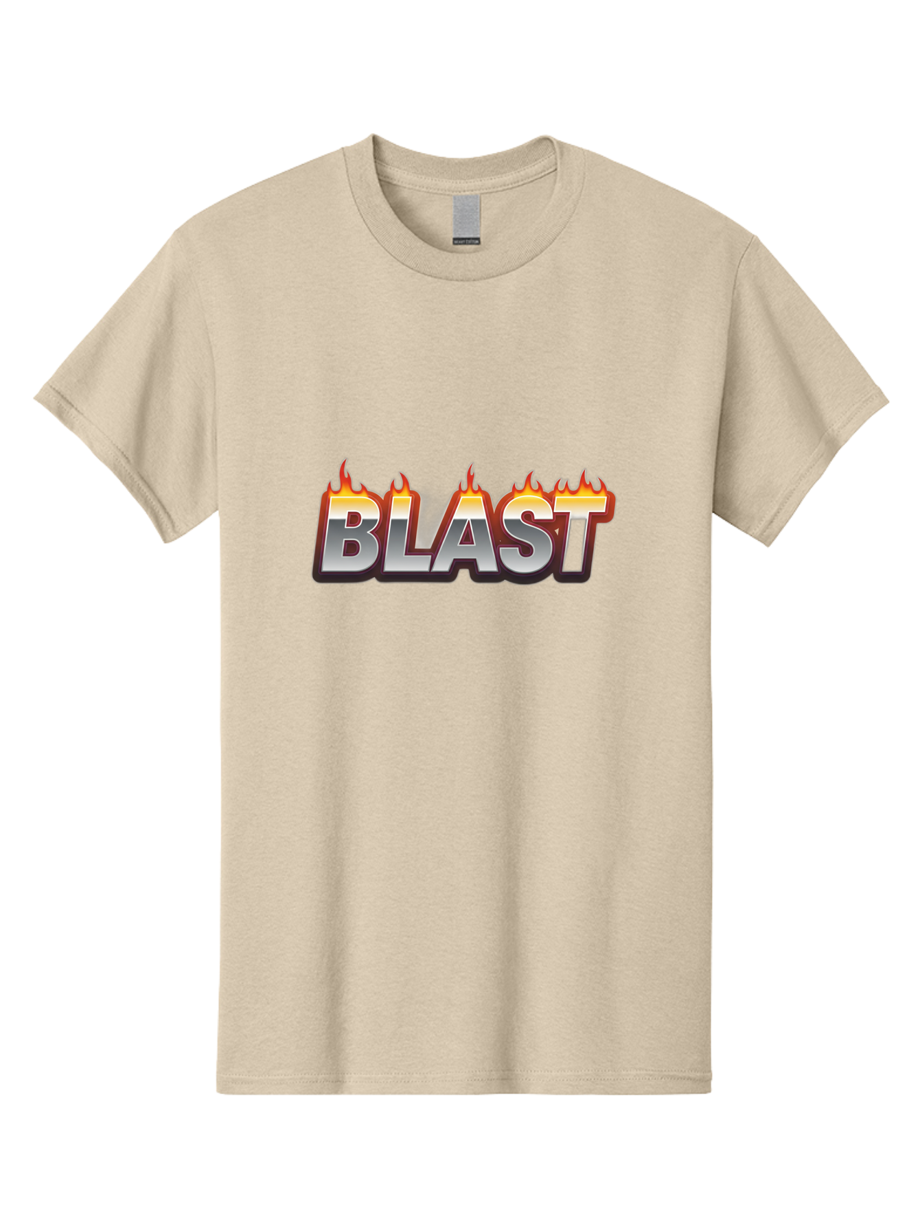 Blast Men'S Graphic Tee, 100% Cotton, Comfortable Casual Summer Wear, Machine Washable, Blast Text, Fire Flames, Bold Font, Silver Metallic, Red And Orange Hues, Intense Energy, Fiery Effect, Dramatic Typography, Explosive Design, Baa167 19