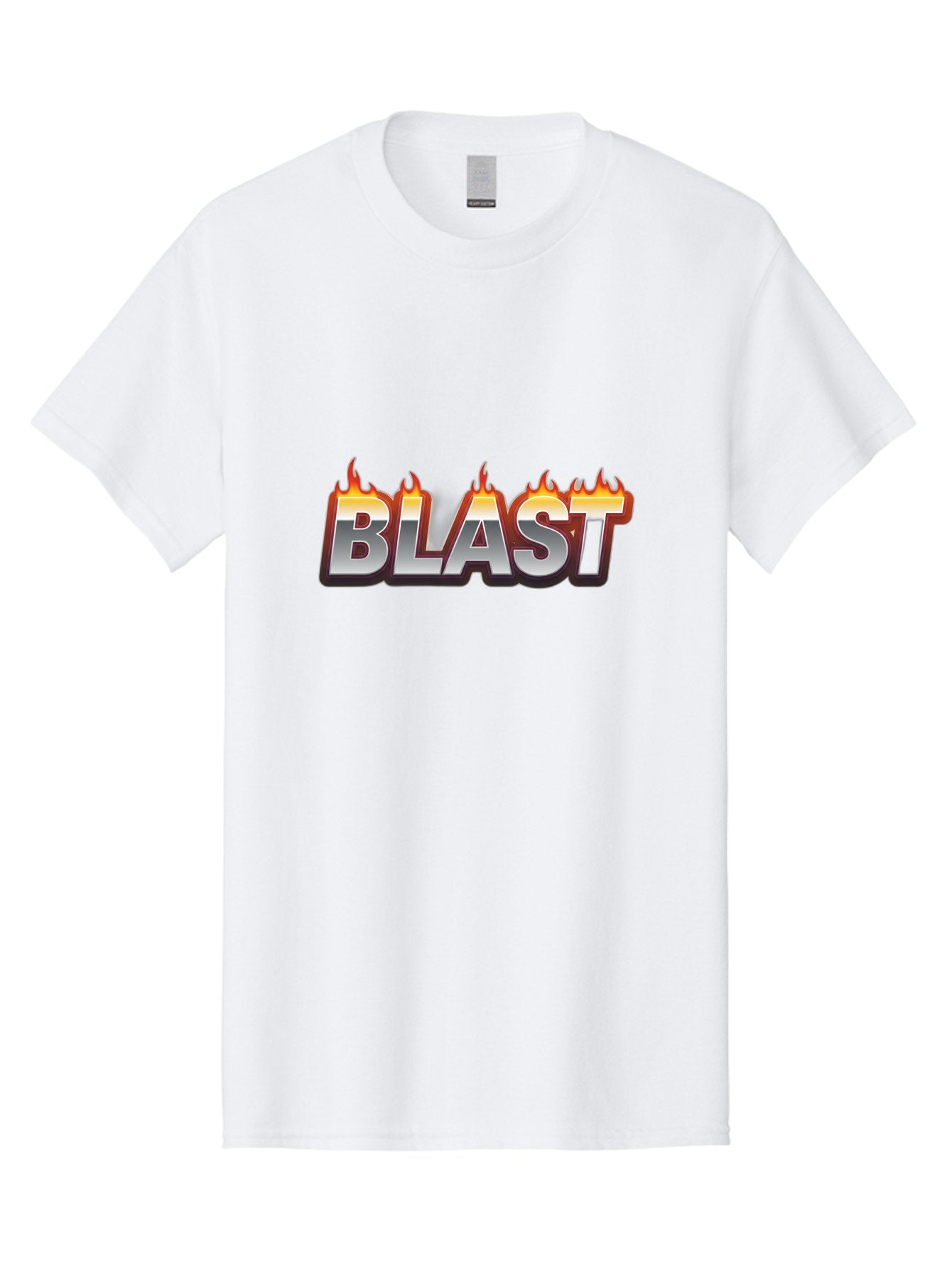 Blast Men'S Graphic Tee, 100% Cotton, Comfortable Casual Summer Wear, Machine Washable, Blast Text, Fire Flames, Bold Font, Silver Metallic, Red And Orange Hues, Intense Energy, Fiery Effect, Dramatic Typography, Explosive Design, Baa167 6